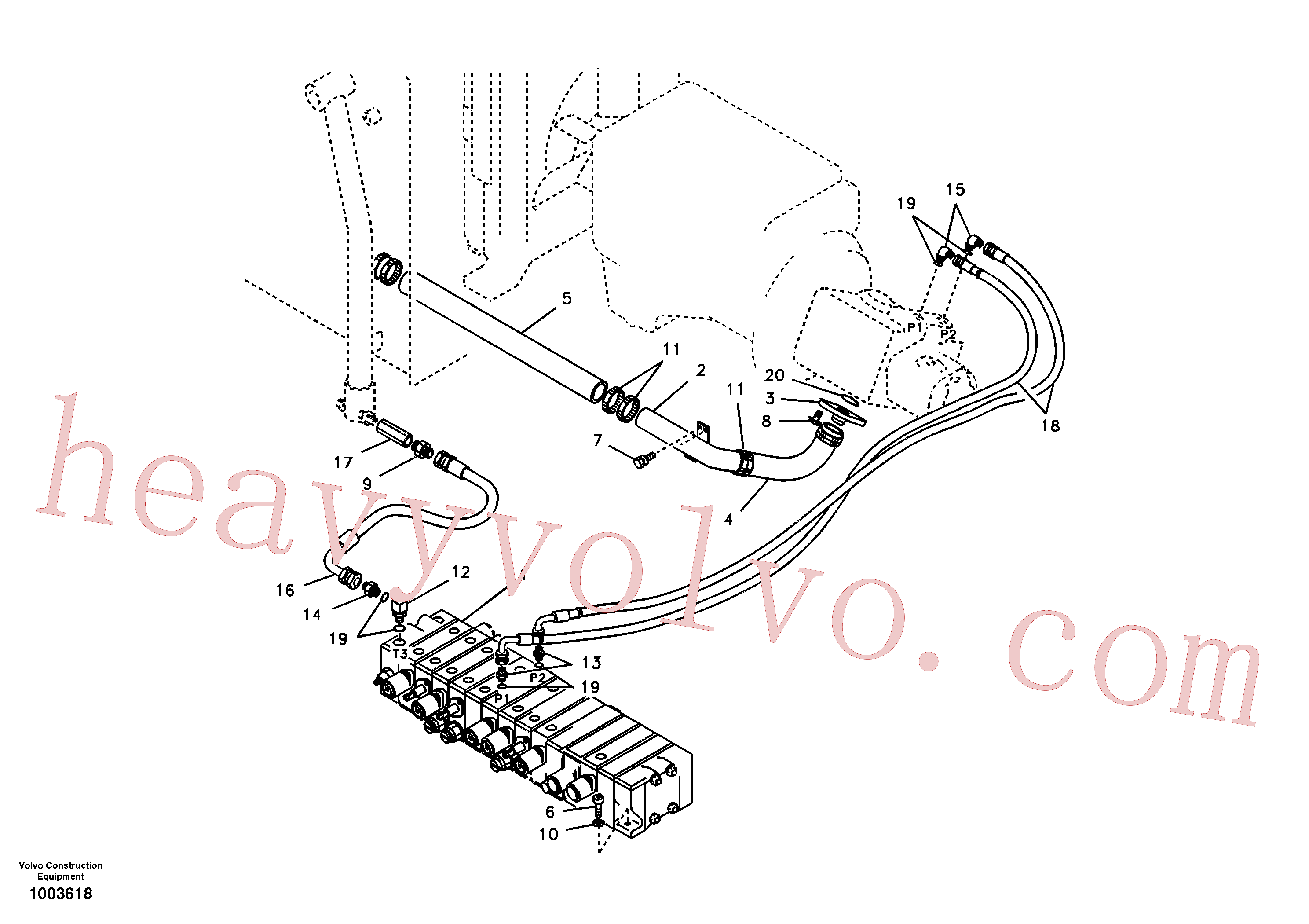 SA9412-11250 for Volvo Hydraulic system, hydraulic tank to hydraulic pump(1003618 assembly)