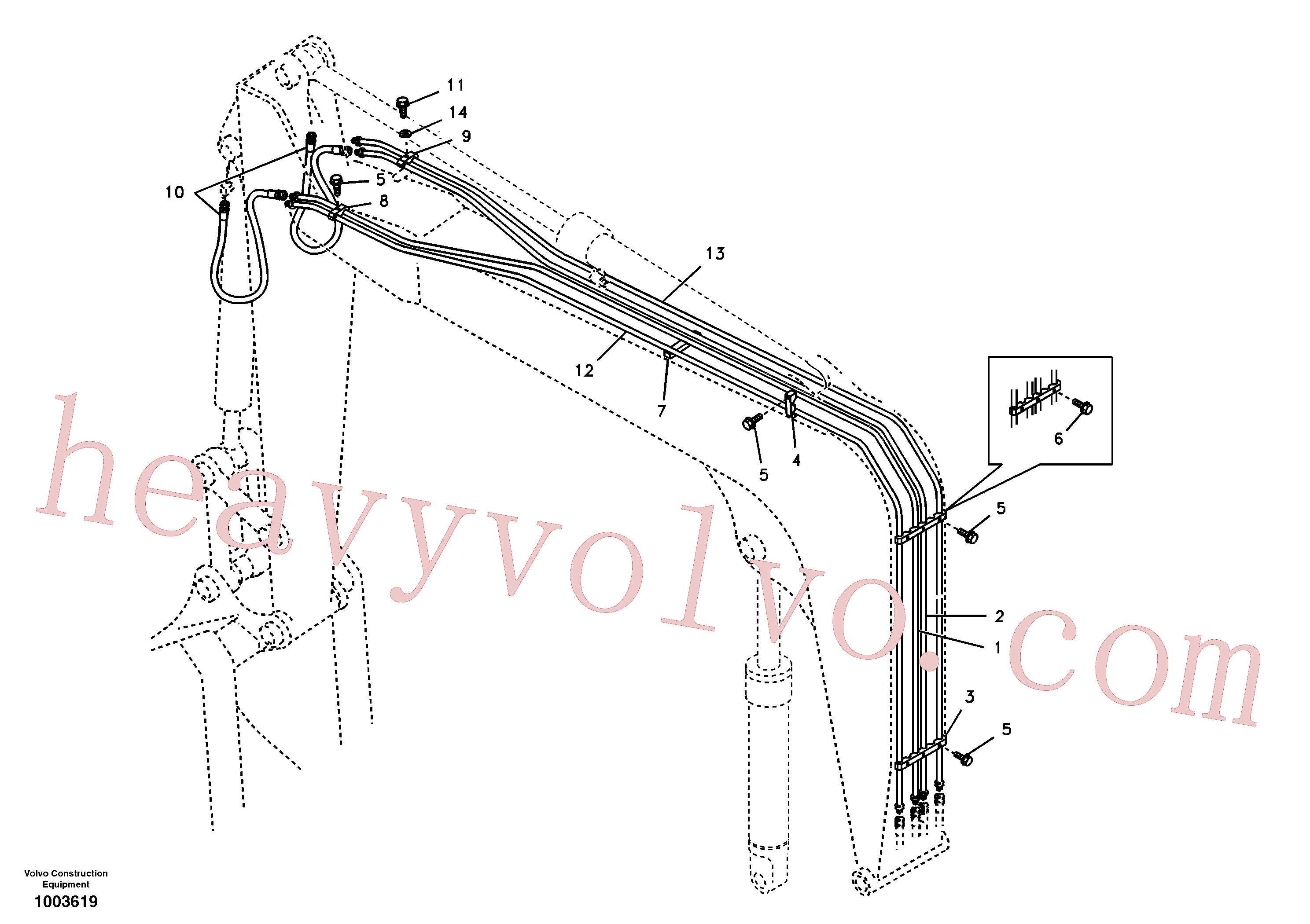 SA9041-21010 for Volvo Working hydraulic, boom(1003619 assembly)