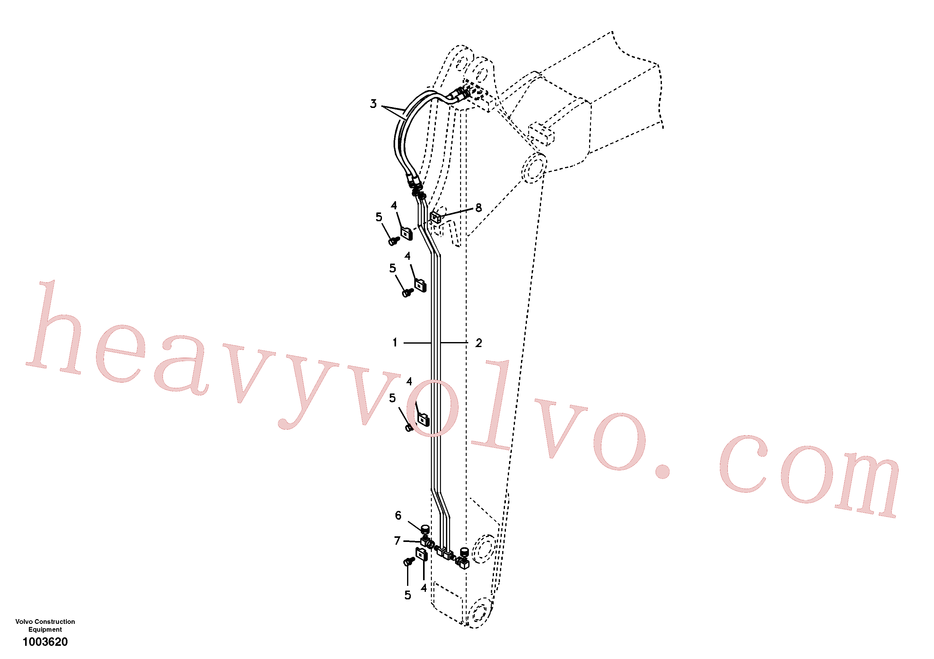 SA1174-30032 for Volvo Working hydraulic, dipper arm, Quickfit hydraulic, dipper arm(1003620 assembly)