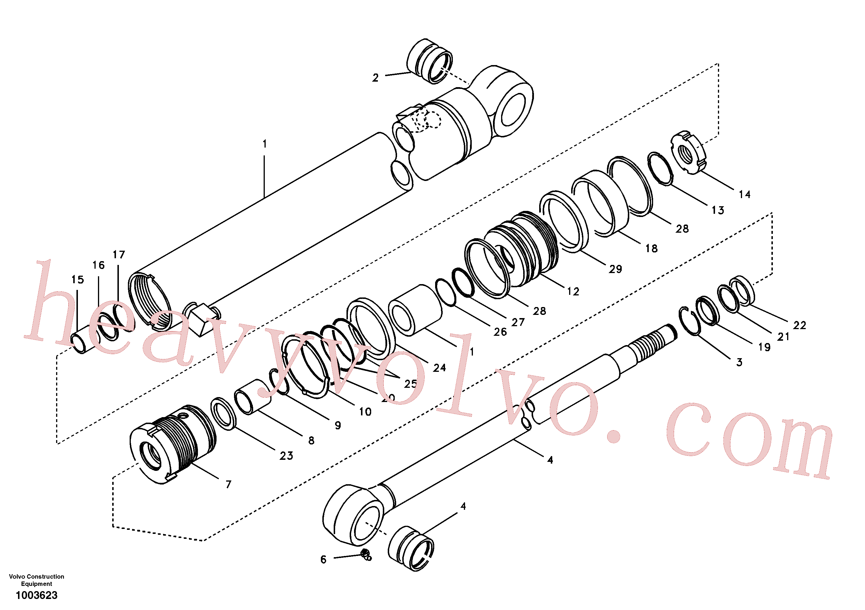 SA9125-33000 for Volvo Dipper arm cylinder(1003623 assembly)