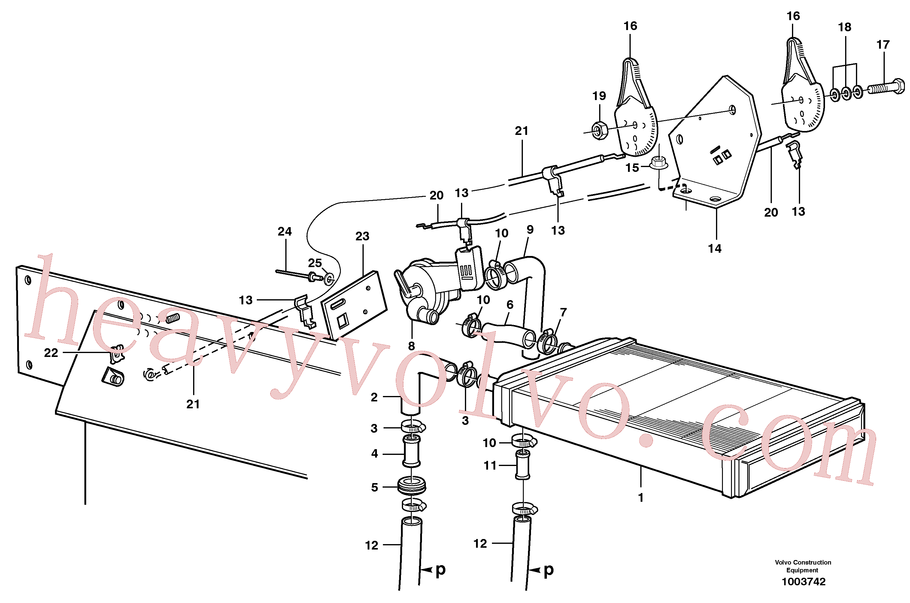 EH965185 for Volvo Radiator and control(1003742 assembly)