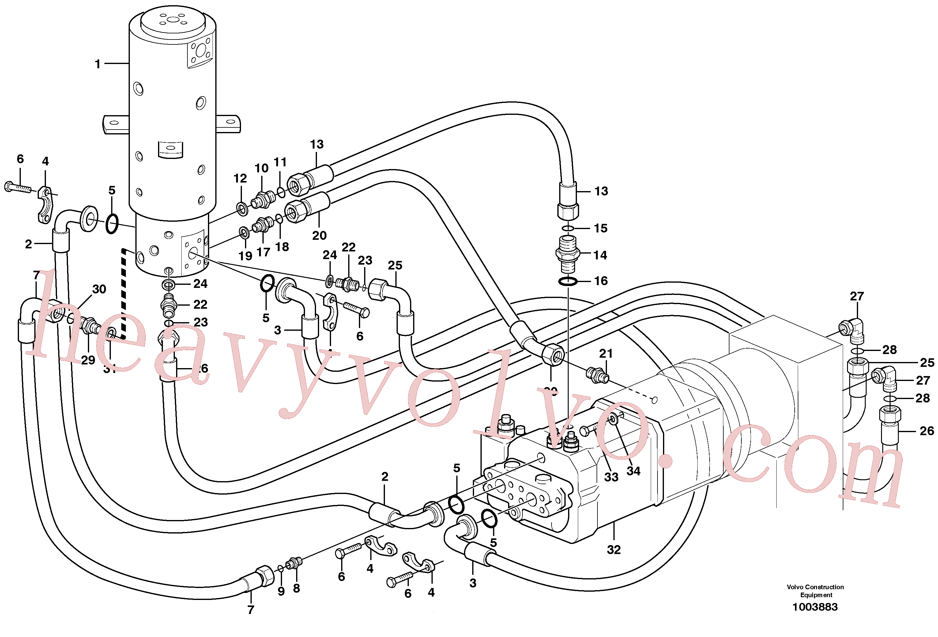 VOE13933915 for Volvo Hydraulic system, transport in undercarrige(1003883 assembly)