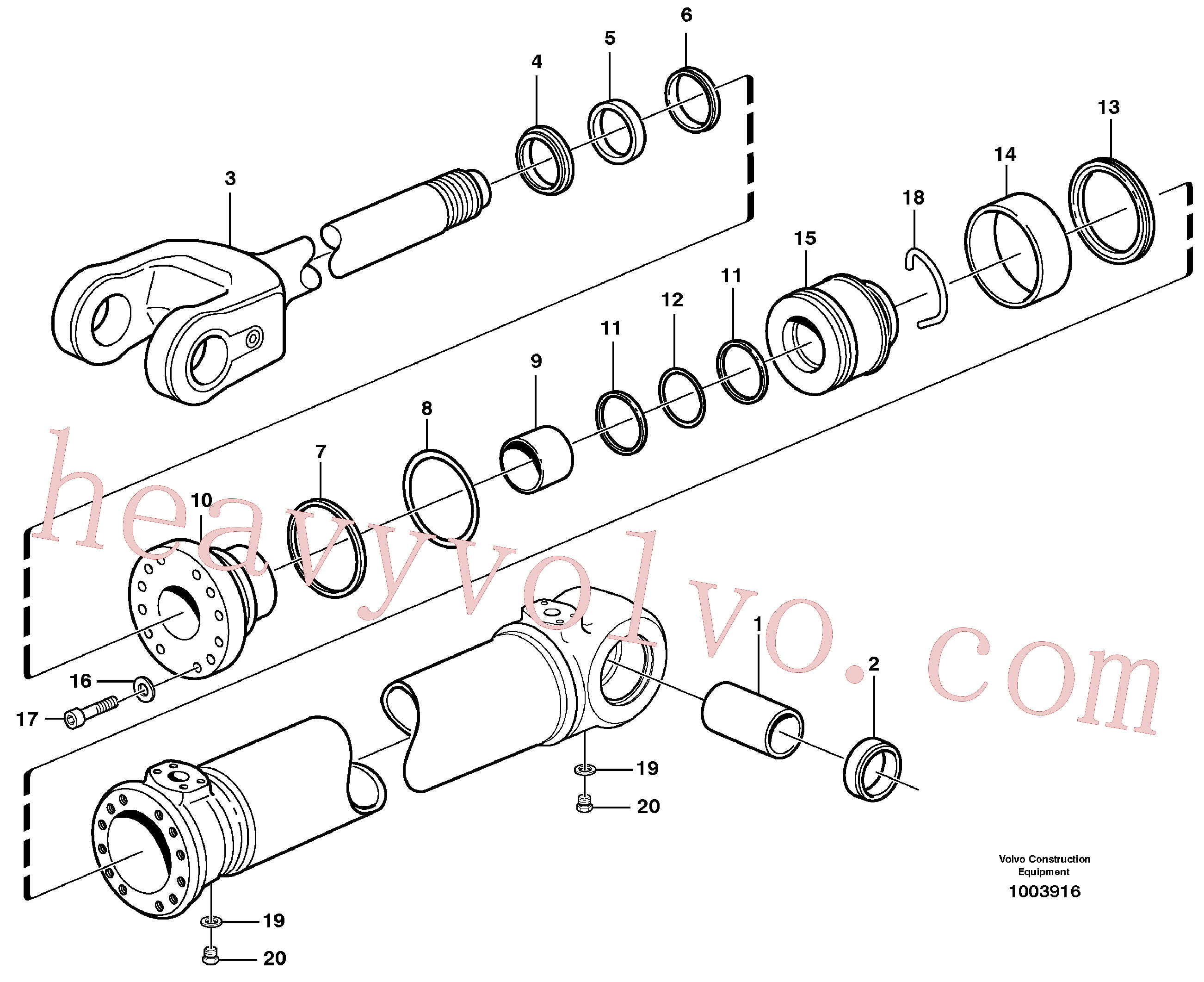 VOE14012325 for Volvo Hydraulic cylinder, lifting.(1003916 assembly)