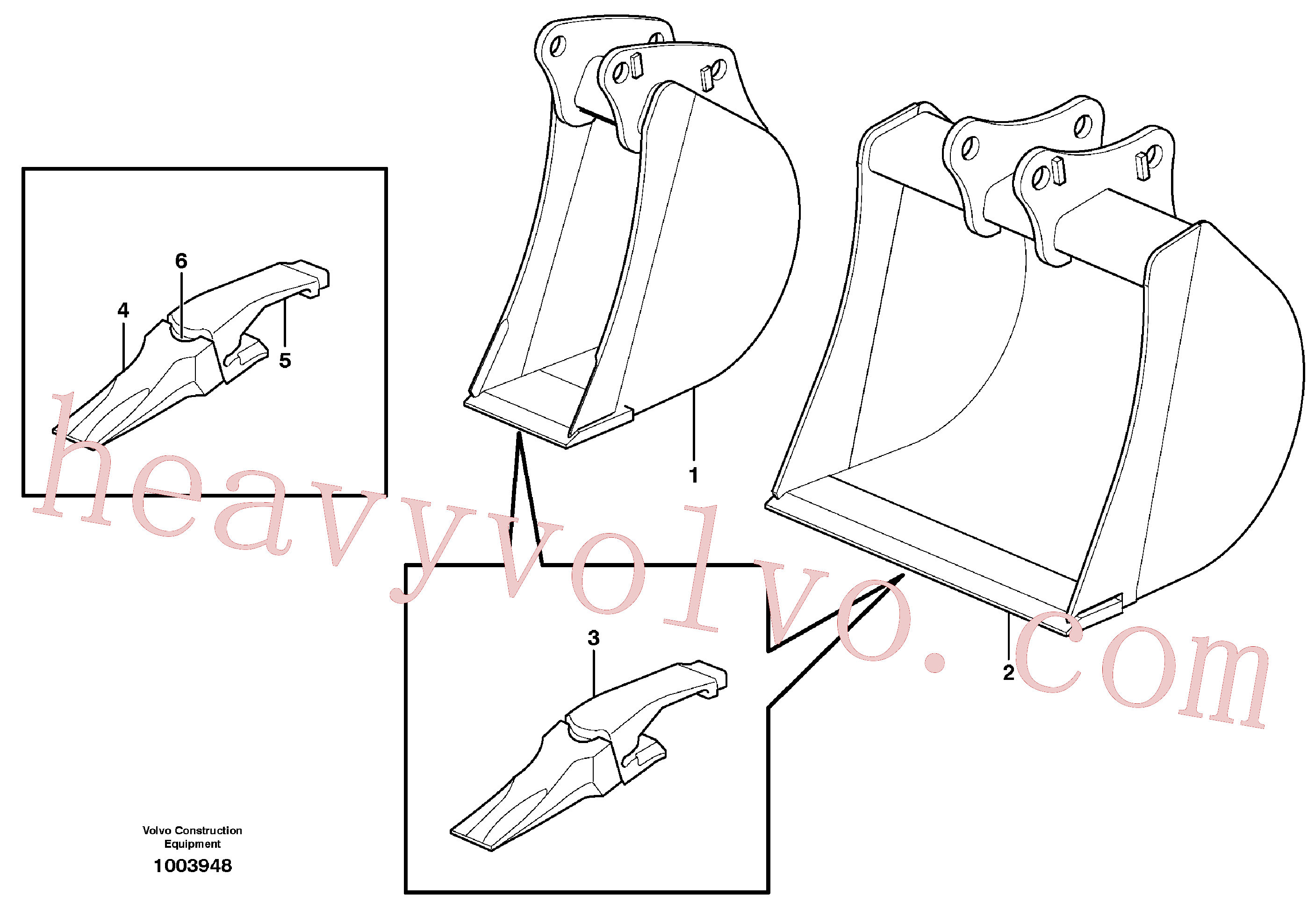 VOE11988296 for Volvo Bucket, straight with teeth(1003948 assembly)