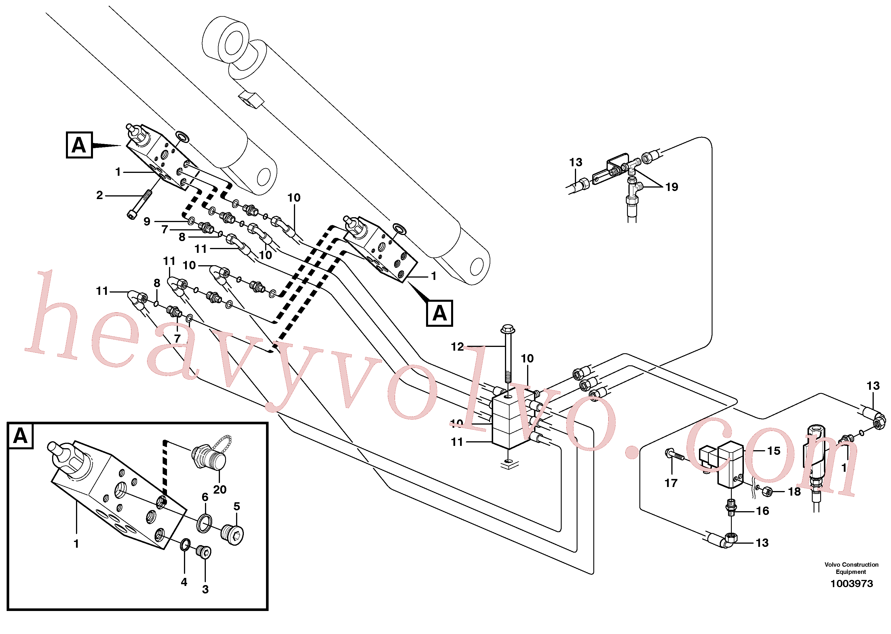 VOE13965206 for Volvo Hose rupture valve, boom cylinder(1003973 assembly)