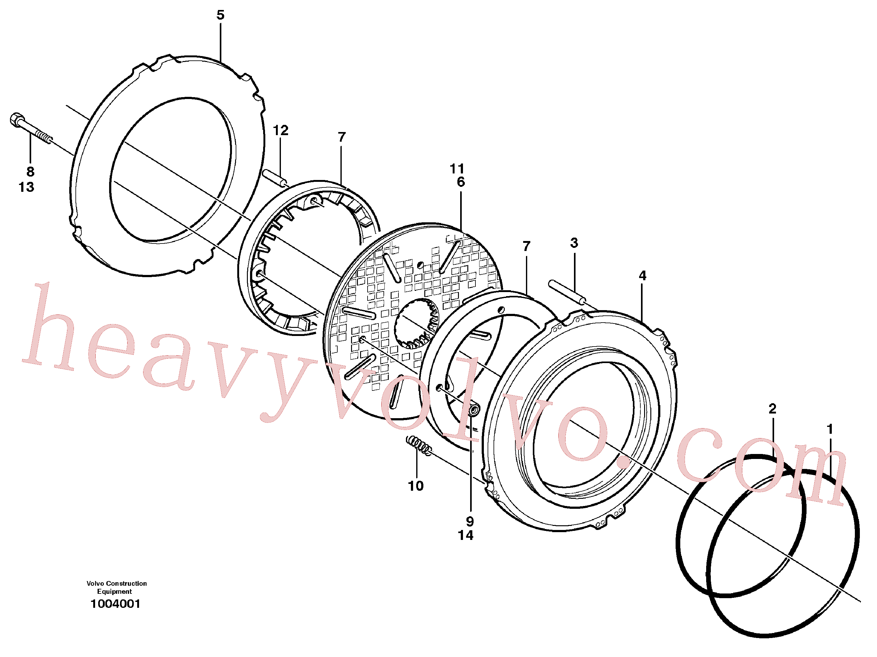 VOE13949278 for Volvo Disc brake, front., Multi-disc brake, rear., Multi-disc brake, front(1004001 assembly)