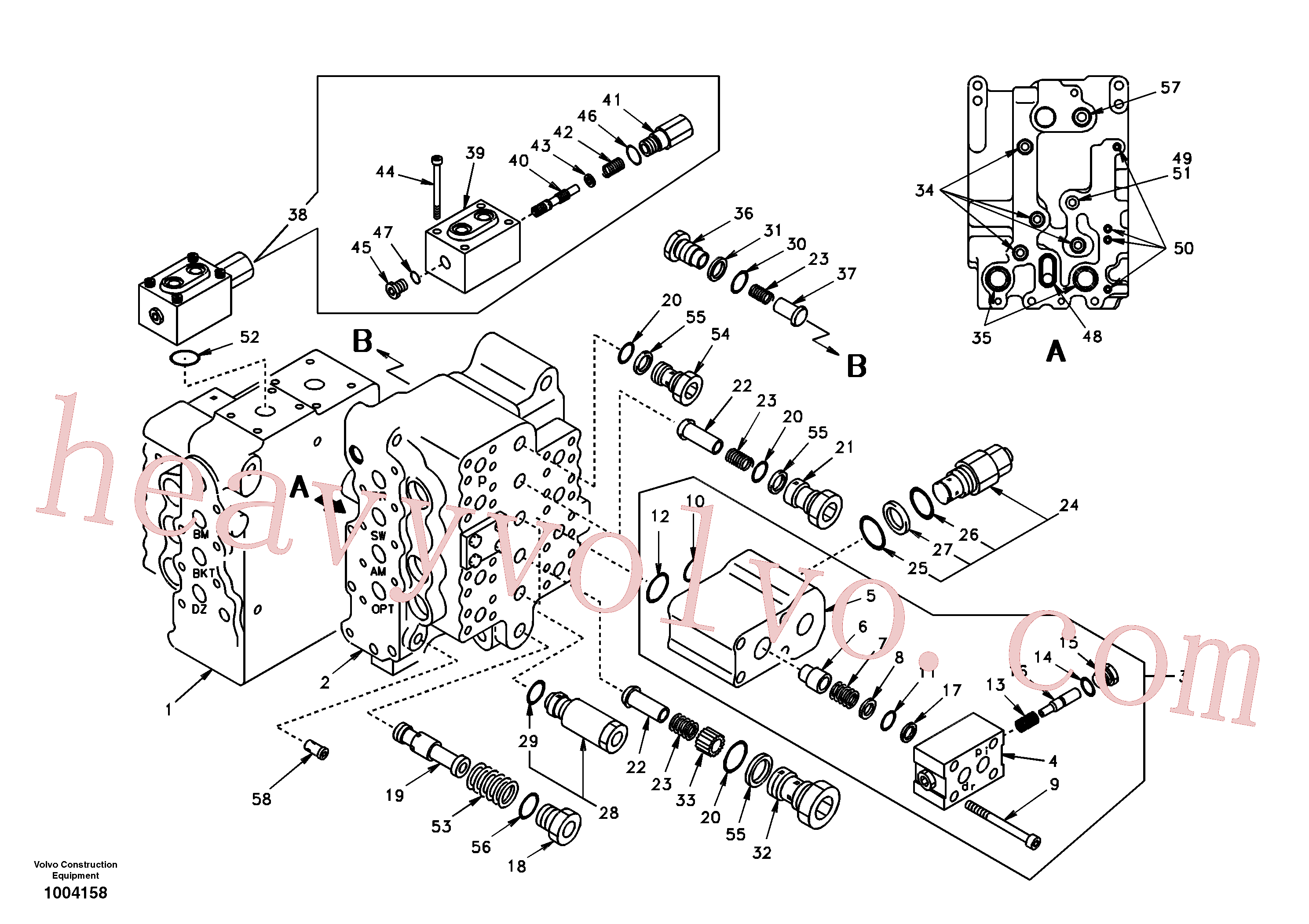 SA7273-10680 for Volvo Main control valve, travel Lh and mid inlet and travel Rh(1004158 assembly)