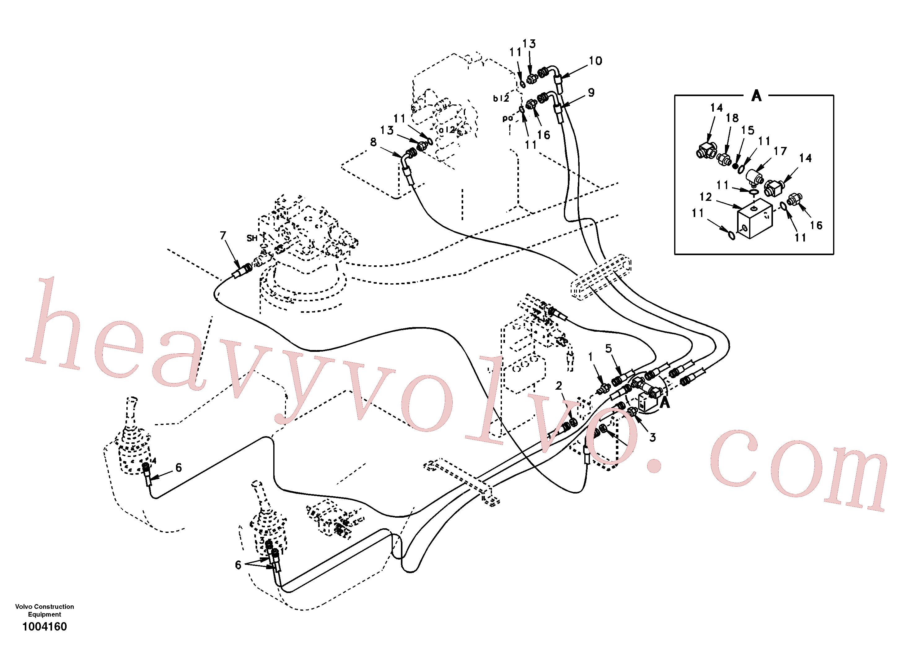 SA9453-02226 for Volvo Servo system, control valve to remote control valve(1004160 assembly)