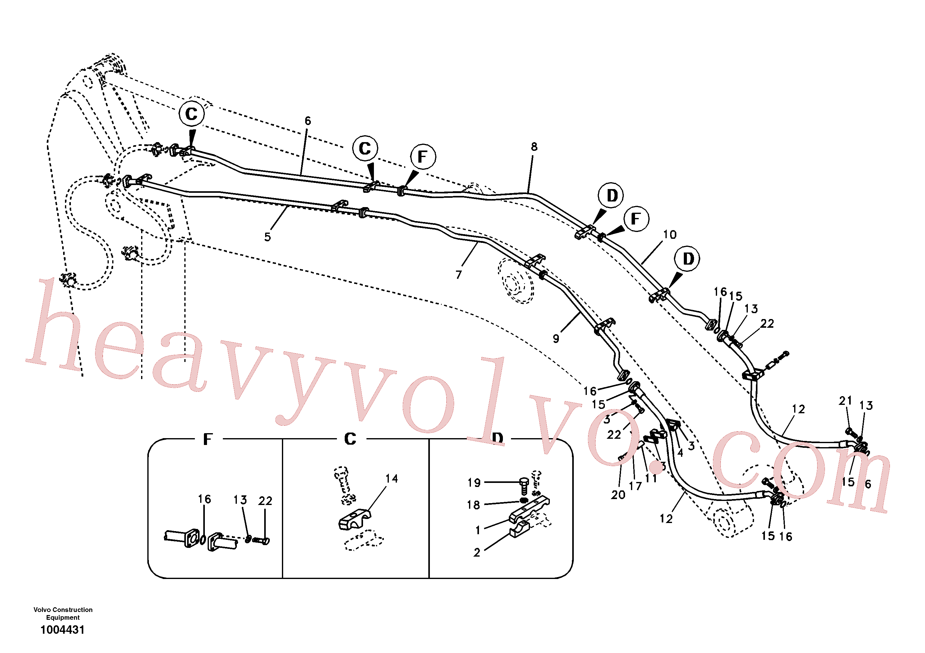 VOE14504770 for Volvo Working hydraulic, hammer and shear for boom(1004431 assembly)