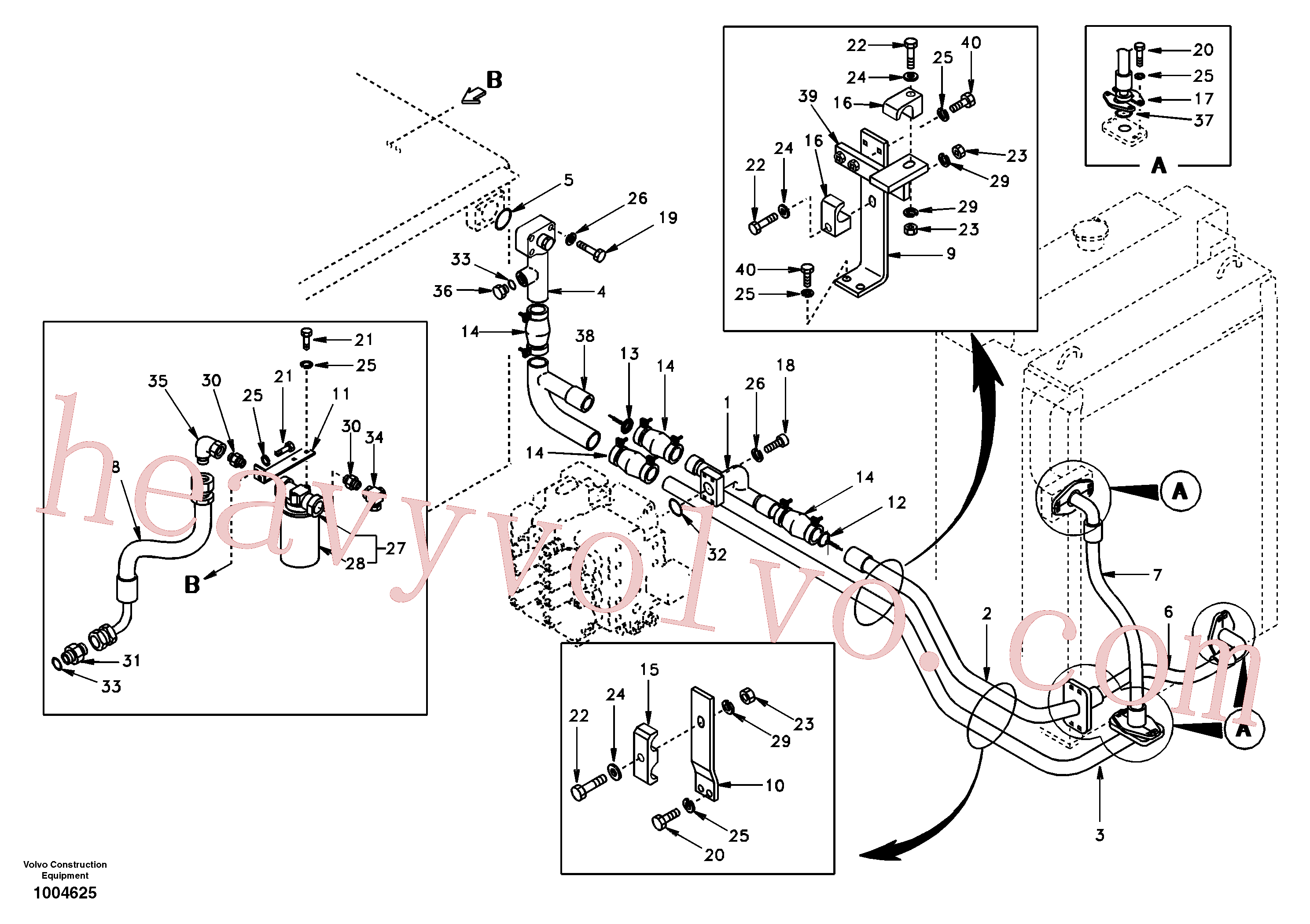 SA9452-05209 for Volvo Hydraulic system, hydraulic tank to hydraulic oil cooler(1004625 assembly)