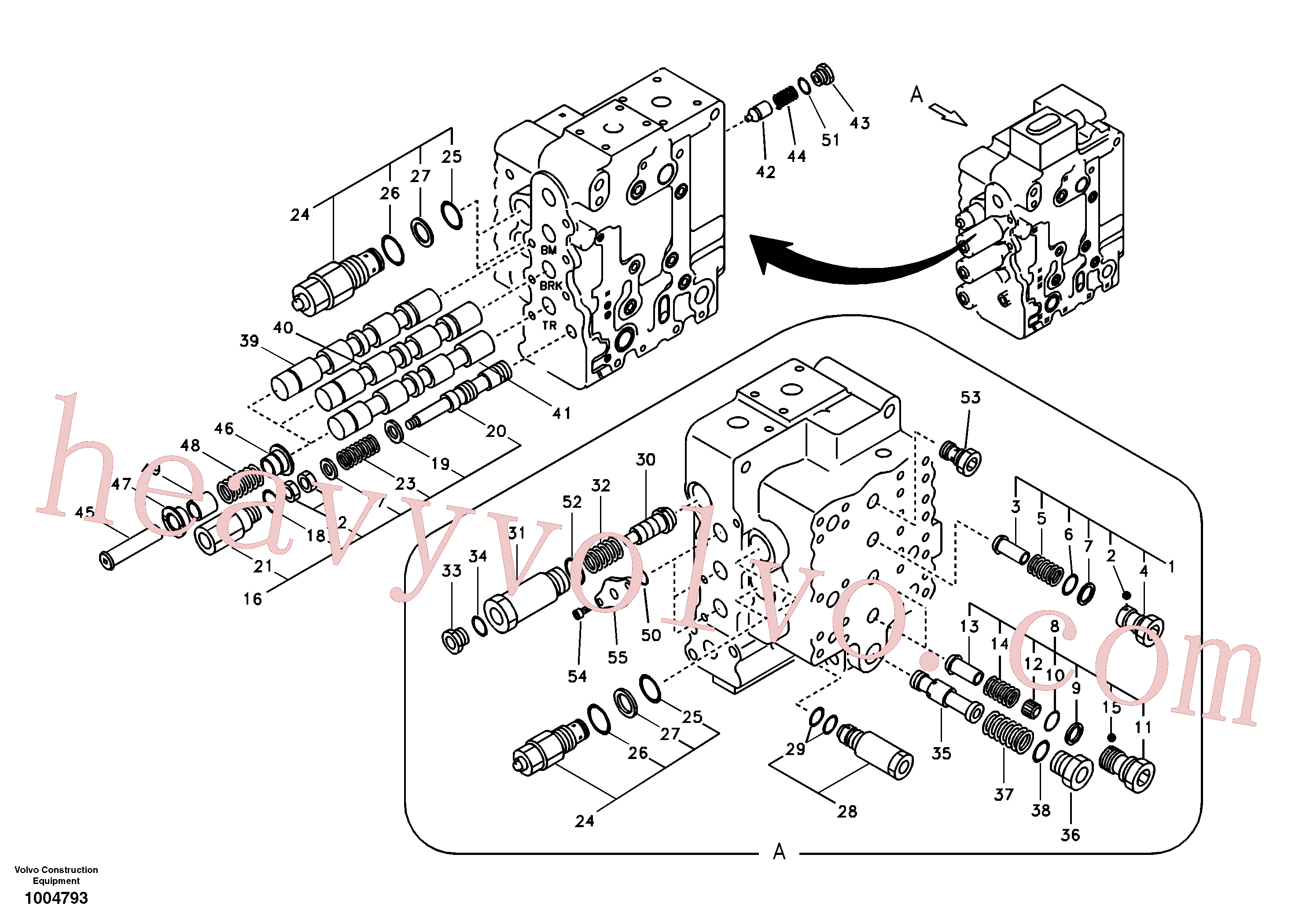 SA7270-11080 for Volvo Main control valve, boom and bucket and travel Rh(1004793 assembly)