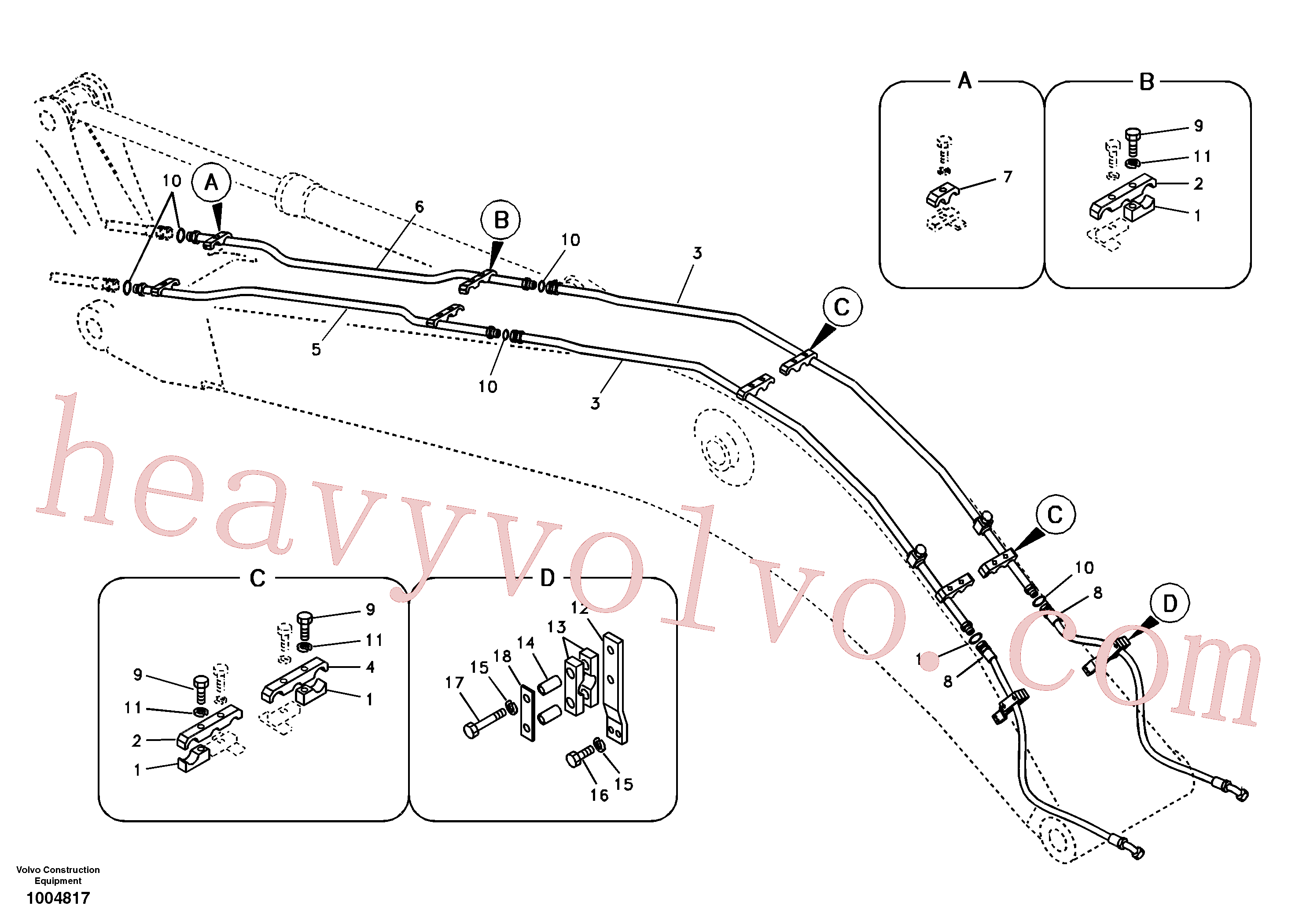 VOE14504830 for Volvo Working hydraulic, hammer and shear for boom(1004817 assembly)