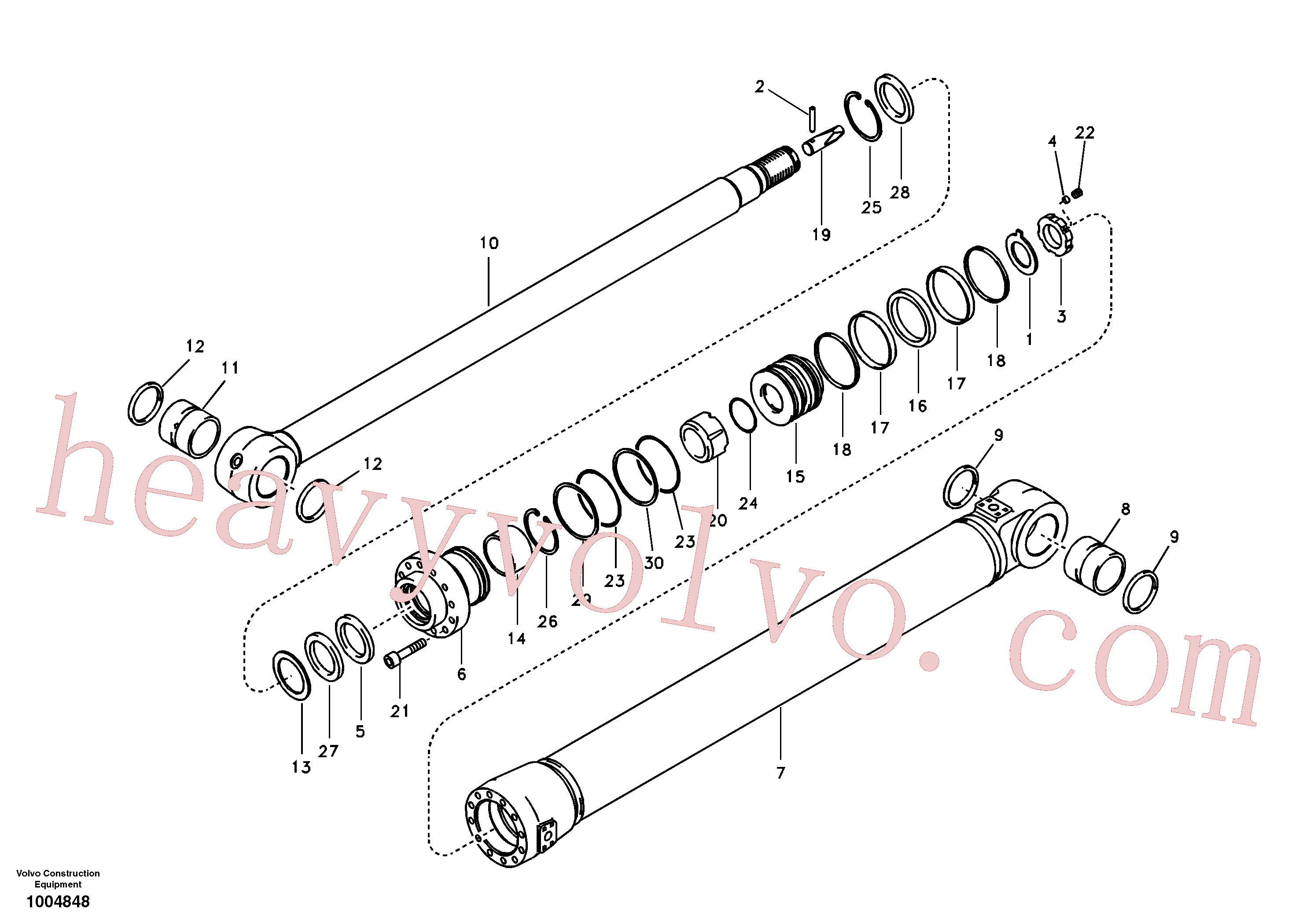 VOE14518301 for Volvo Dipper arm cylinder(1004848 assembly)