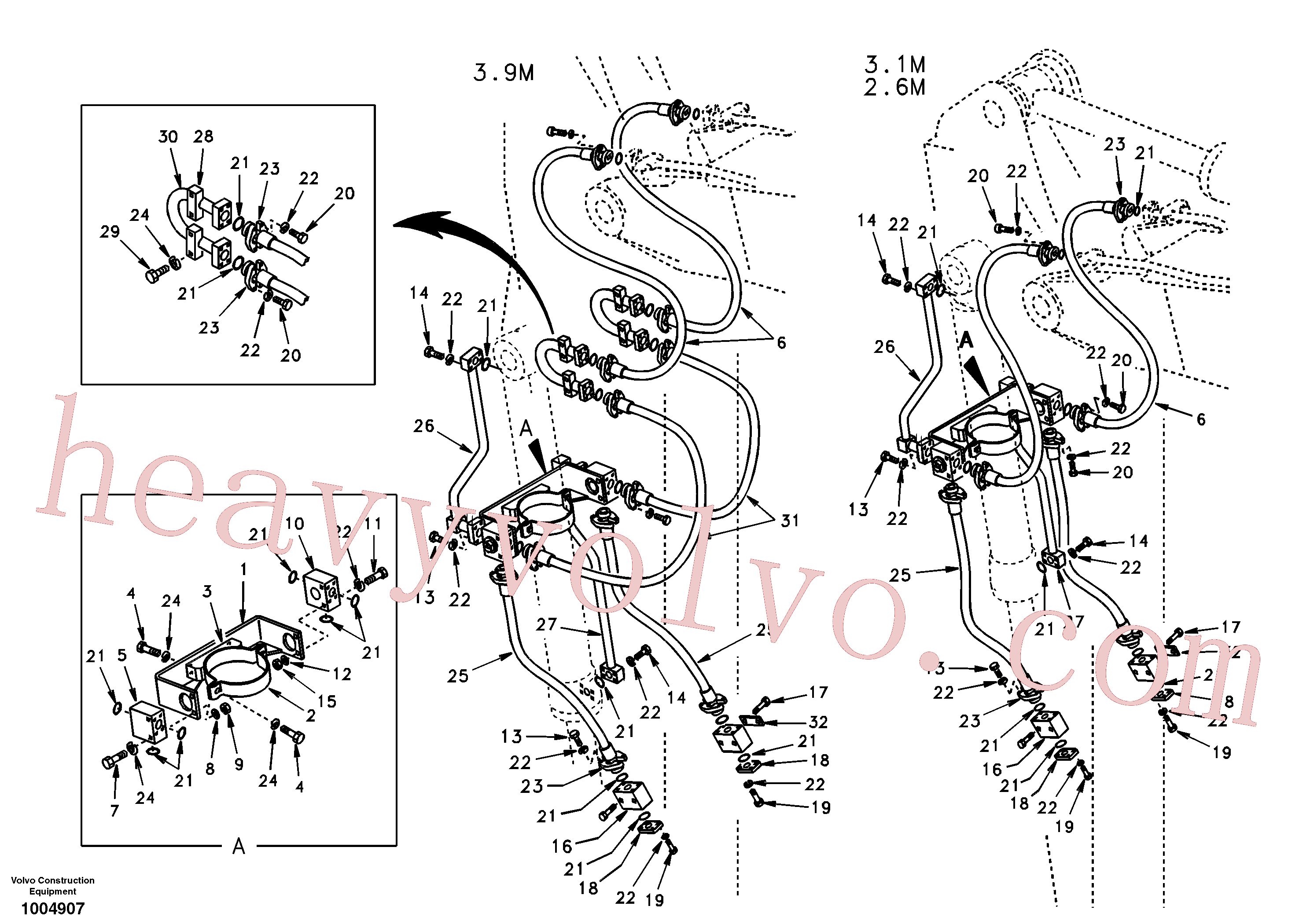 VOE978797 for Volvo Working hydraulic, clamshell(1004907 assembly)