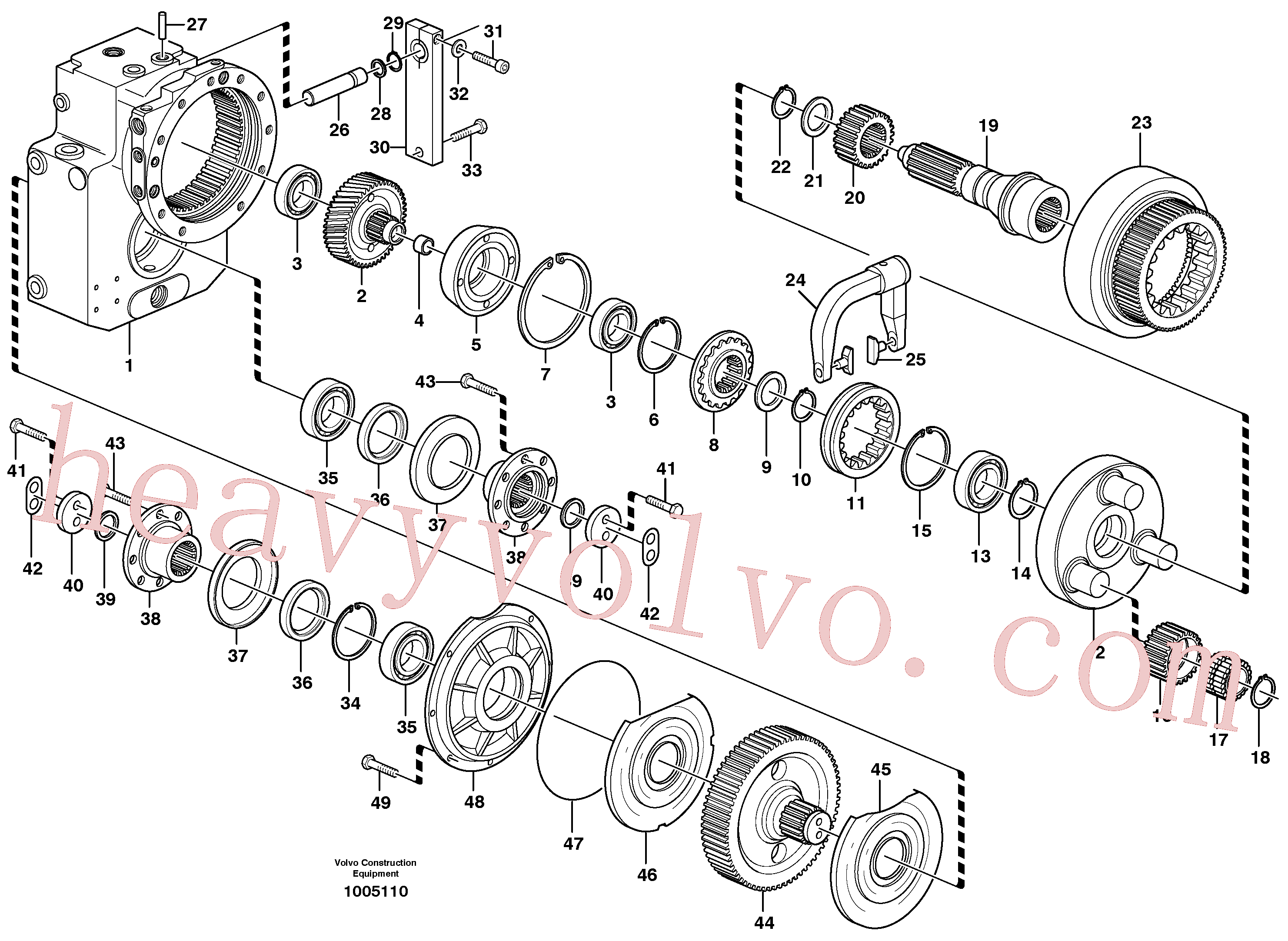 VOE14375091 for Volvo Transfer case, gears and shafts(1005110 assembly)