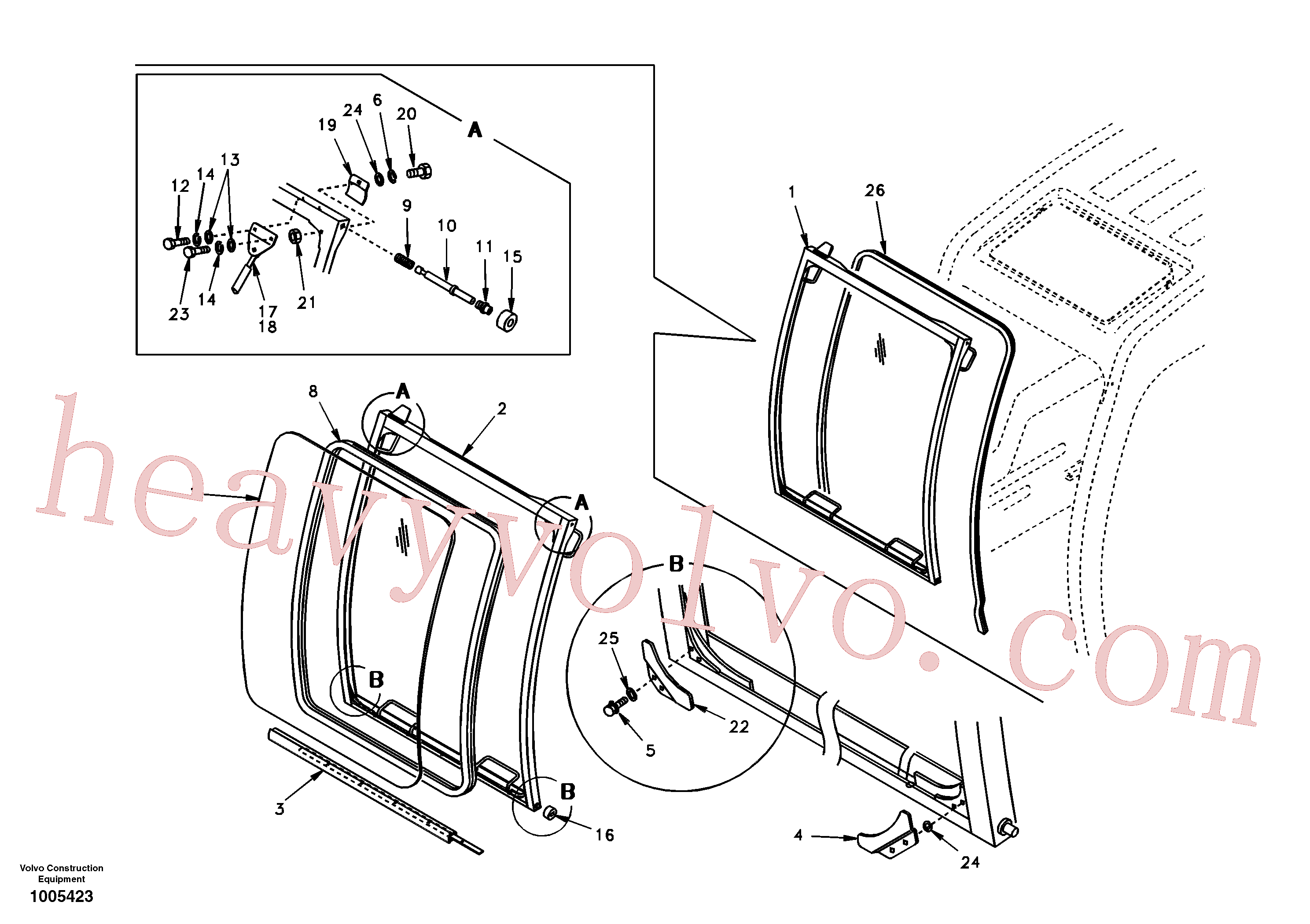 SA9111-10600 for Volvo Windshield(1005423 assembly)