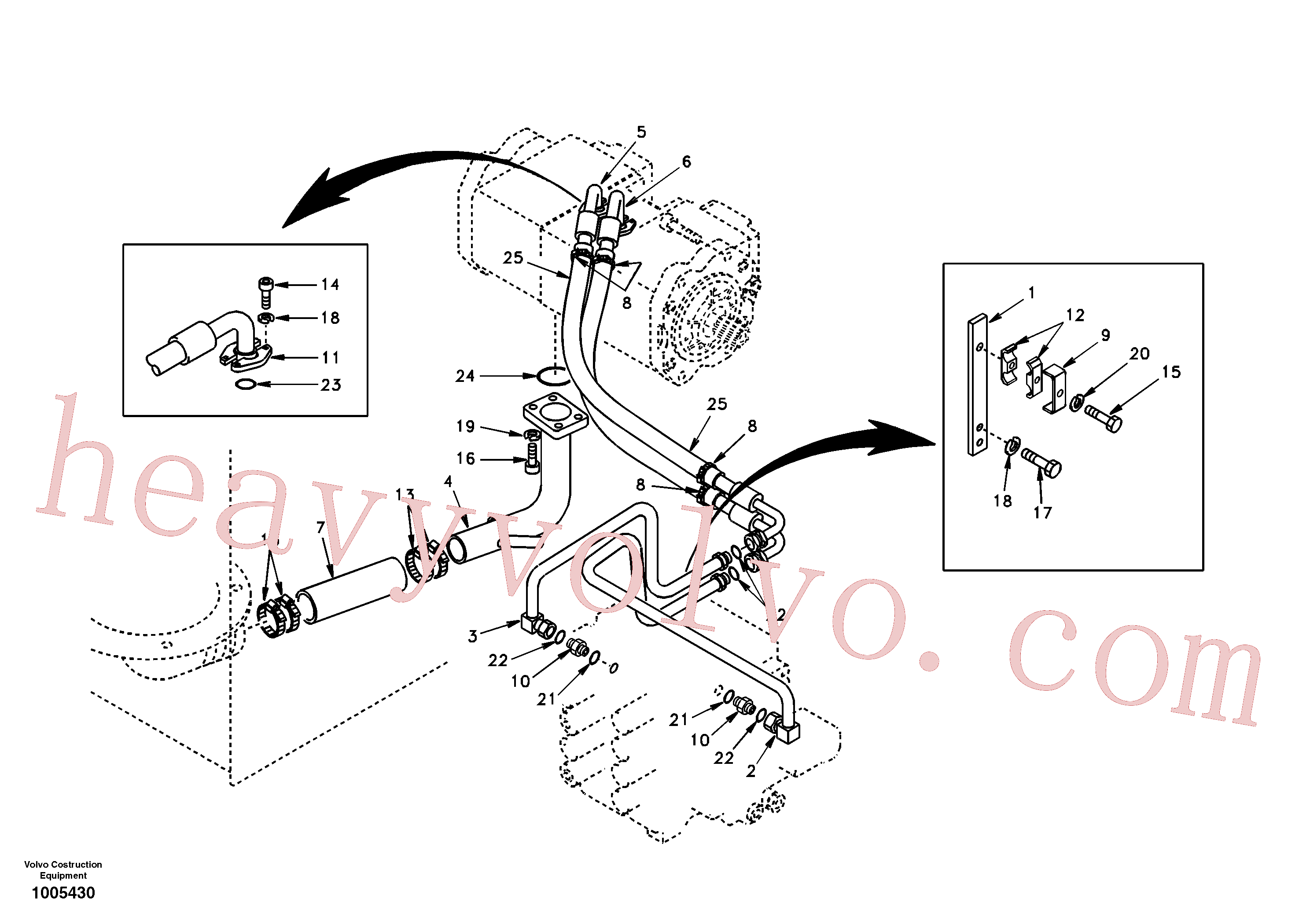 SA9011-21416 for Volvo Hydraulic system, hydraulic tank to hydraulic pump(1005430 assembly)