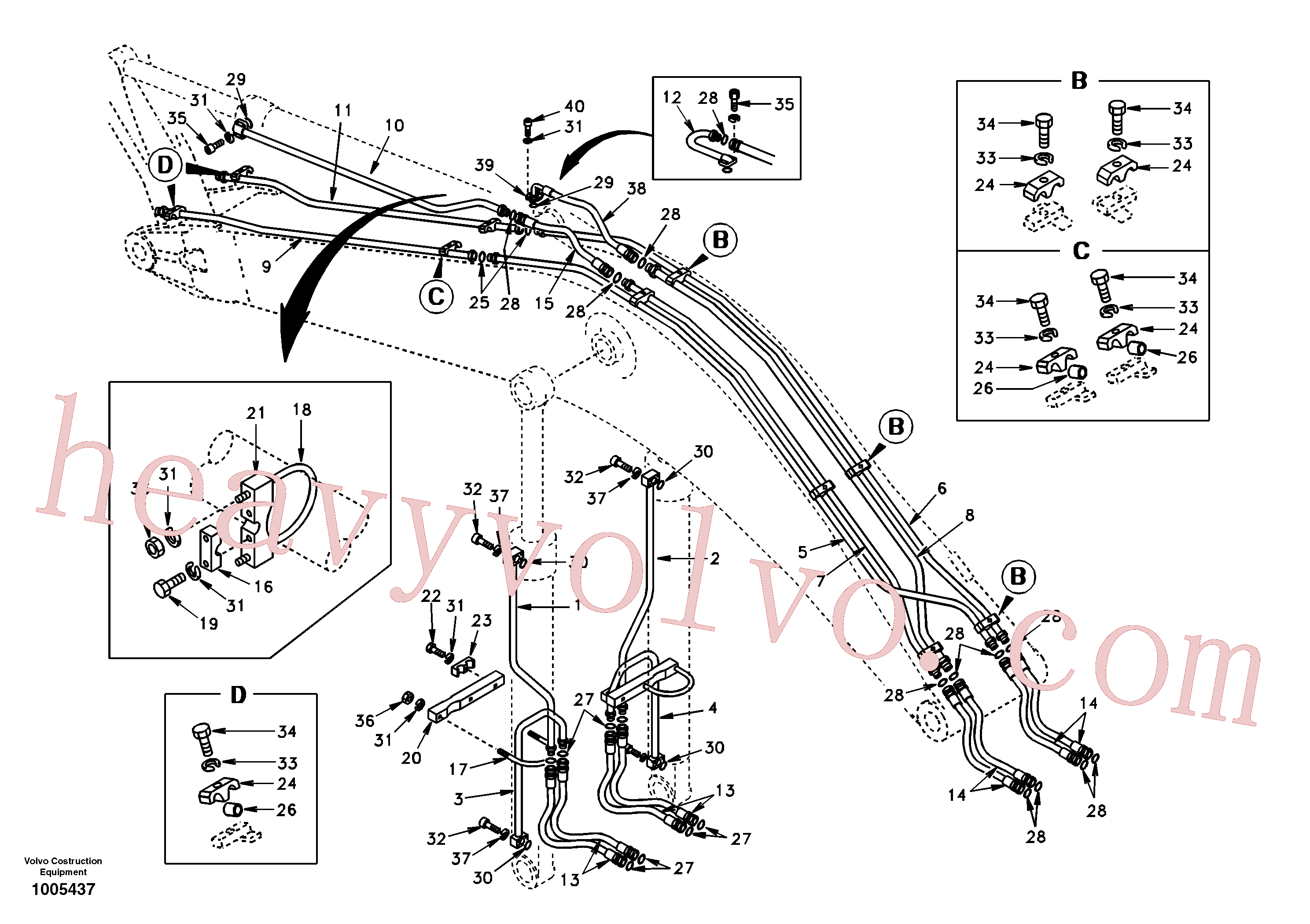 SA1174-51741 for Volvo Working hydraulic, boom(1005437 assembly)