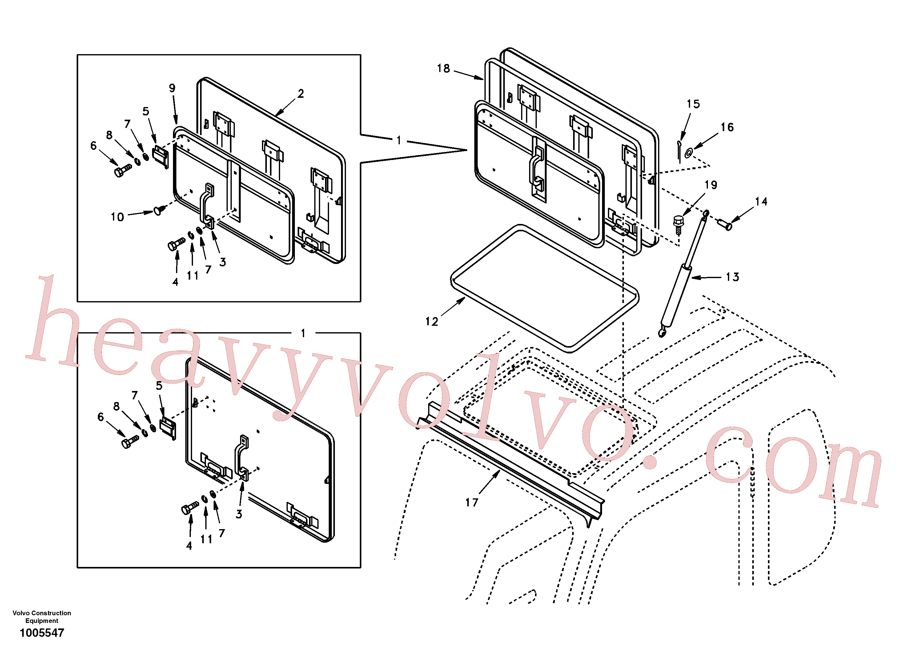 SA9011-10603 for Volvo Roof hatch(1005547 assembly)