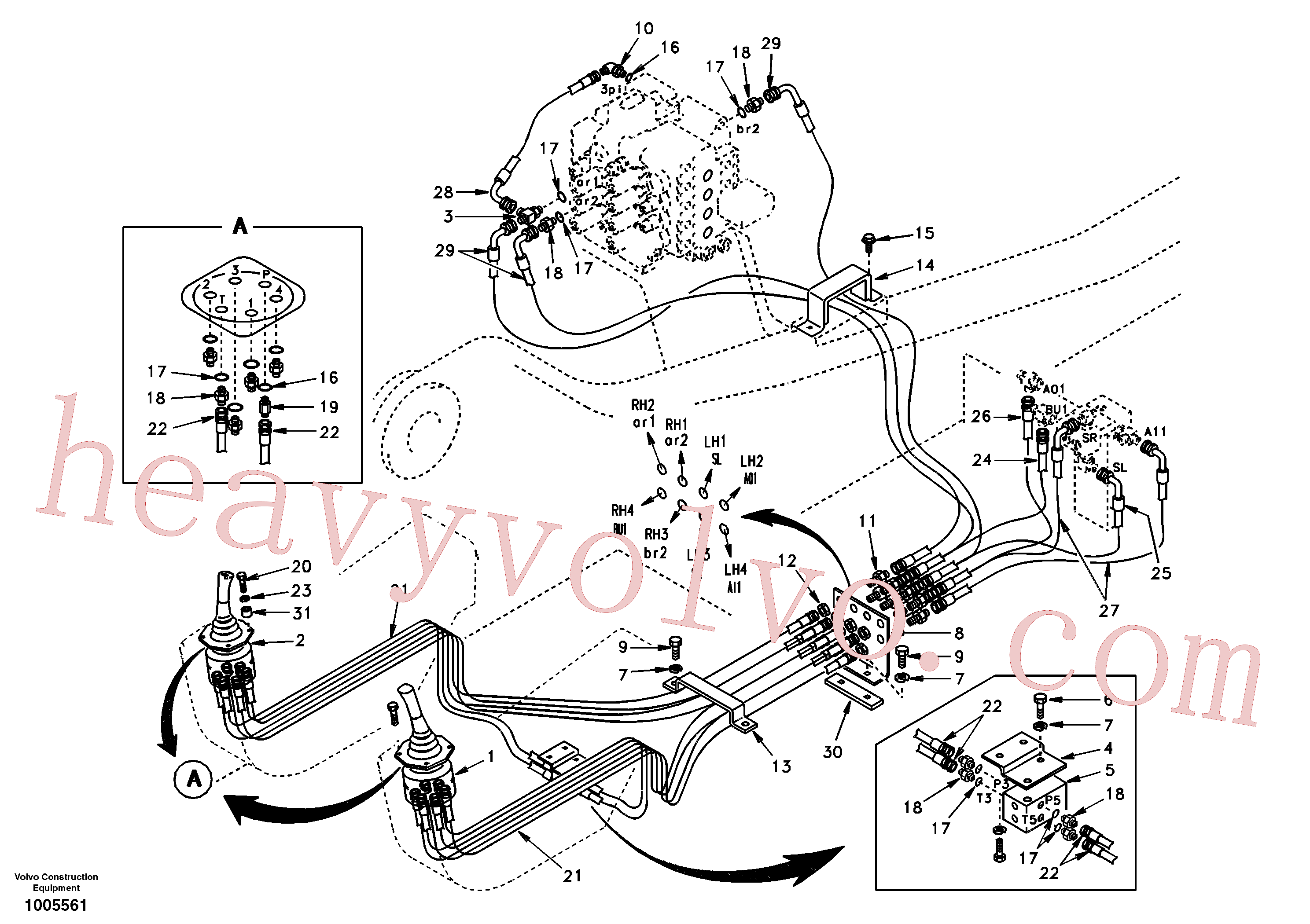 SA9453-03331 for Volvo Servo system, control valve to remote control valve(1005561 assembly)