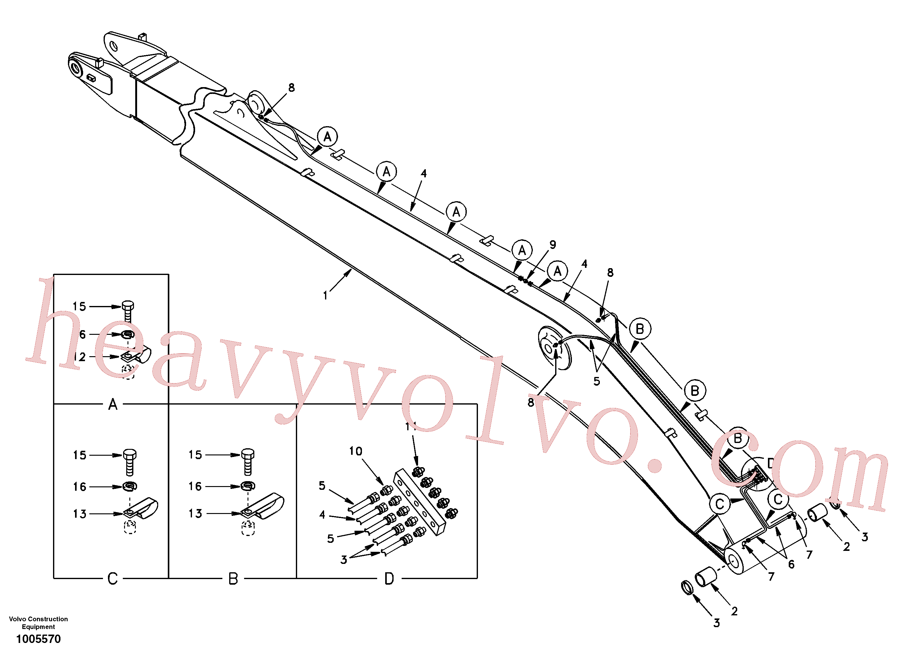 SA1173-00331 for Volvo Boom and grease piping, super long(1005570 assembly)