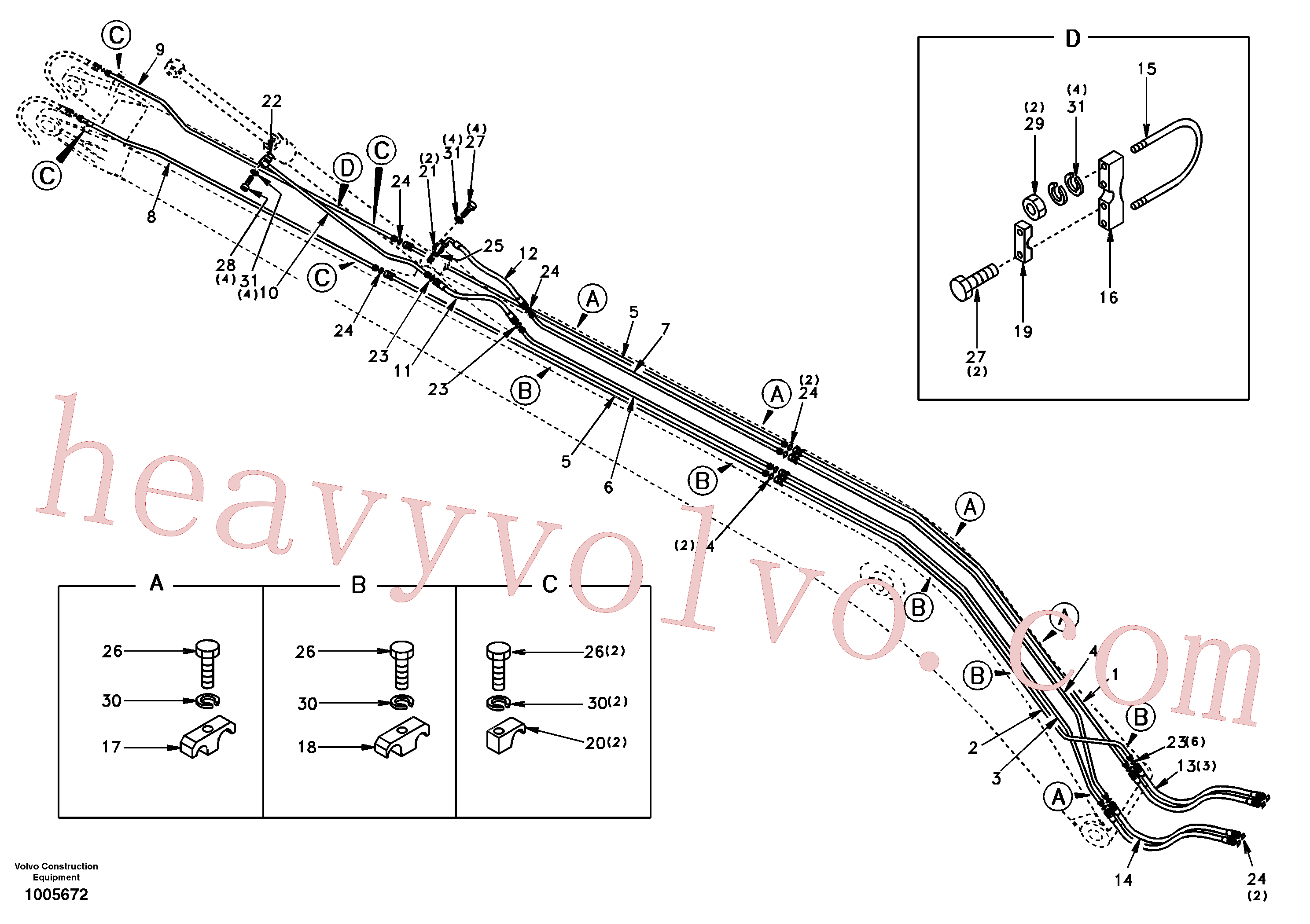 SA9406-06617 for Volvo Working hydraulic, long boom(1005672 assembly)