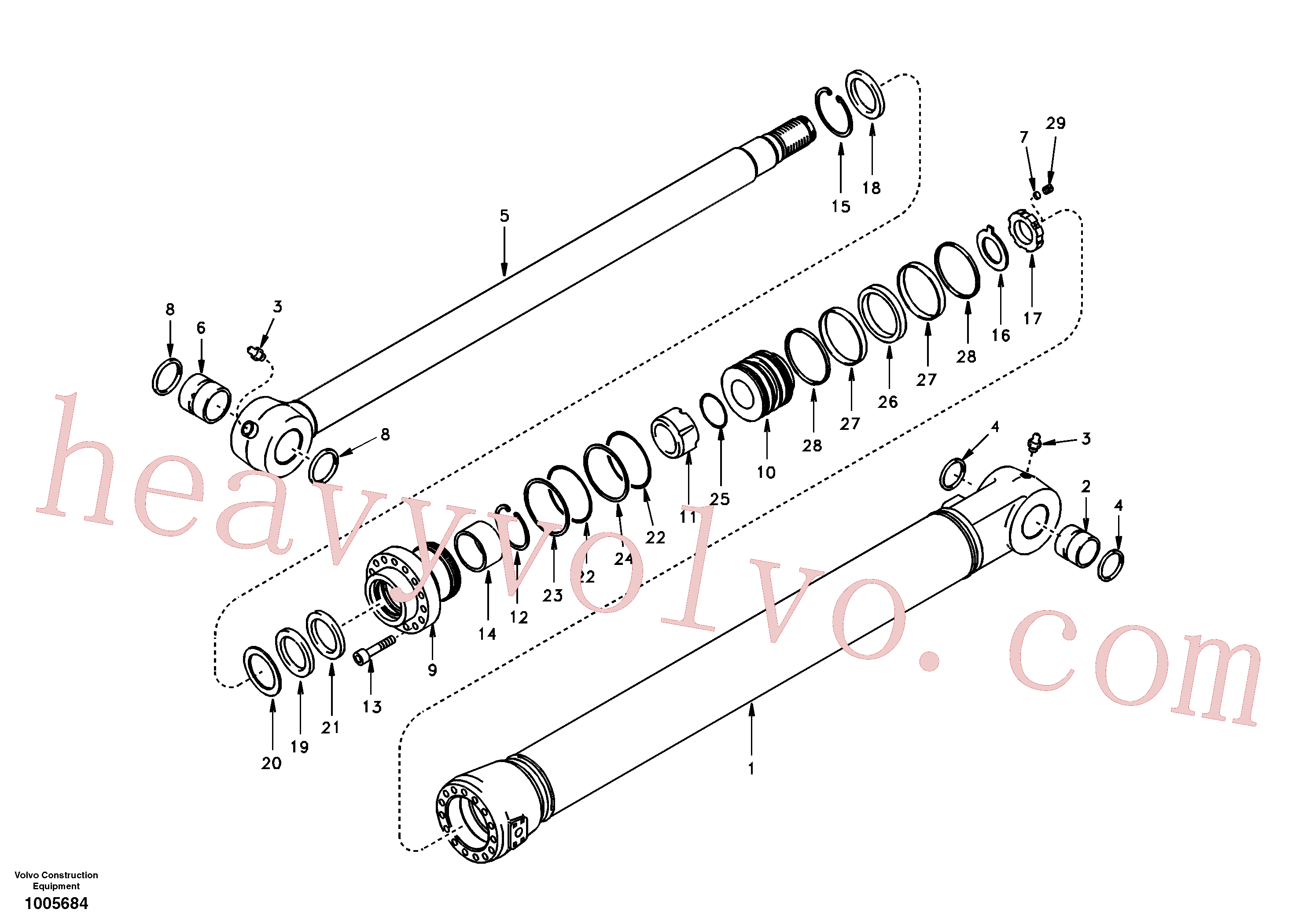 SA1146-01490 for Volvo Bucket cylinder, super long boom(1005684 assembly)