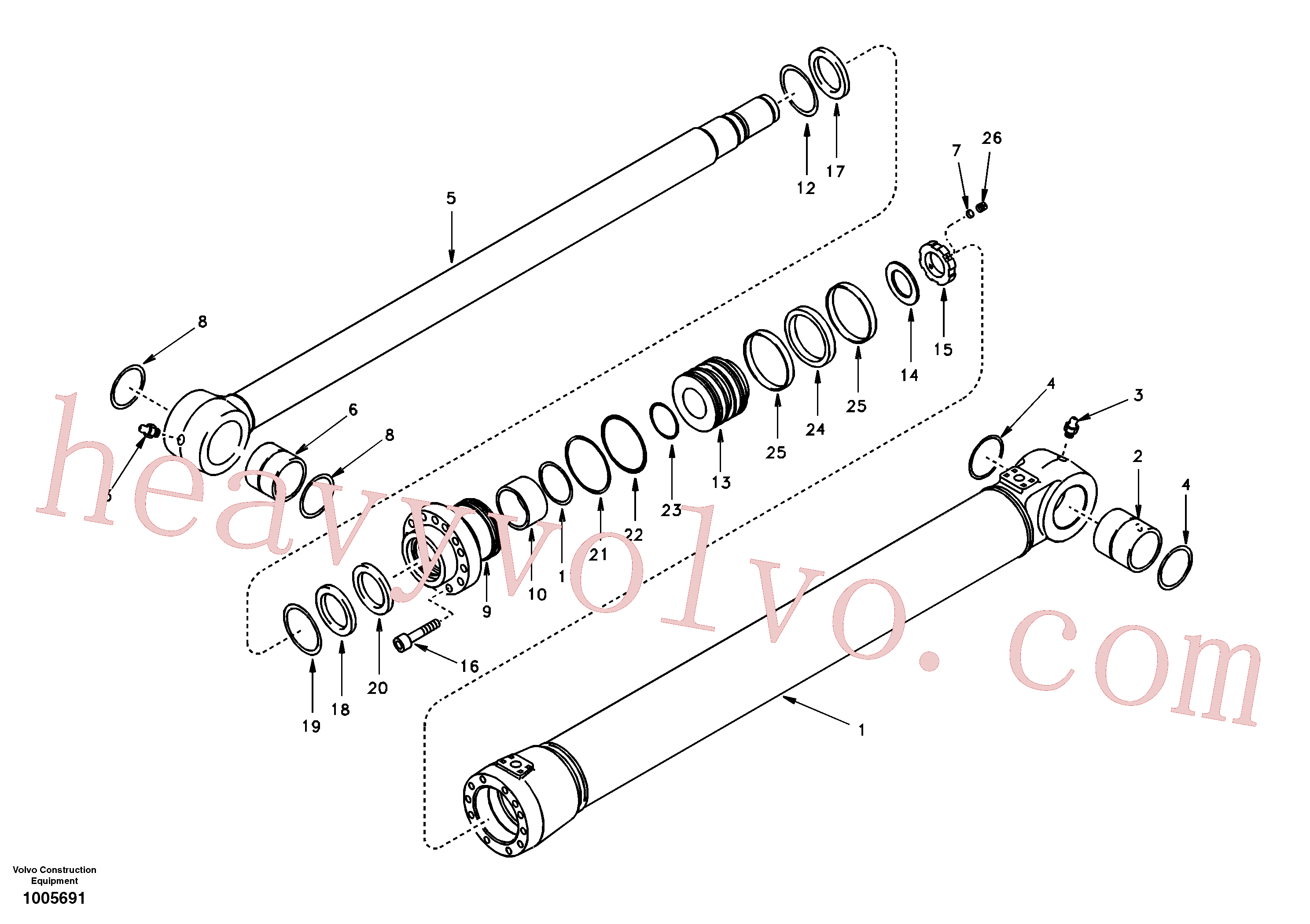 VOE14500013 for Volvo Boom cylinder 2nd boom(1005691 assembly)