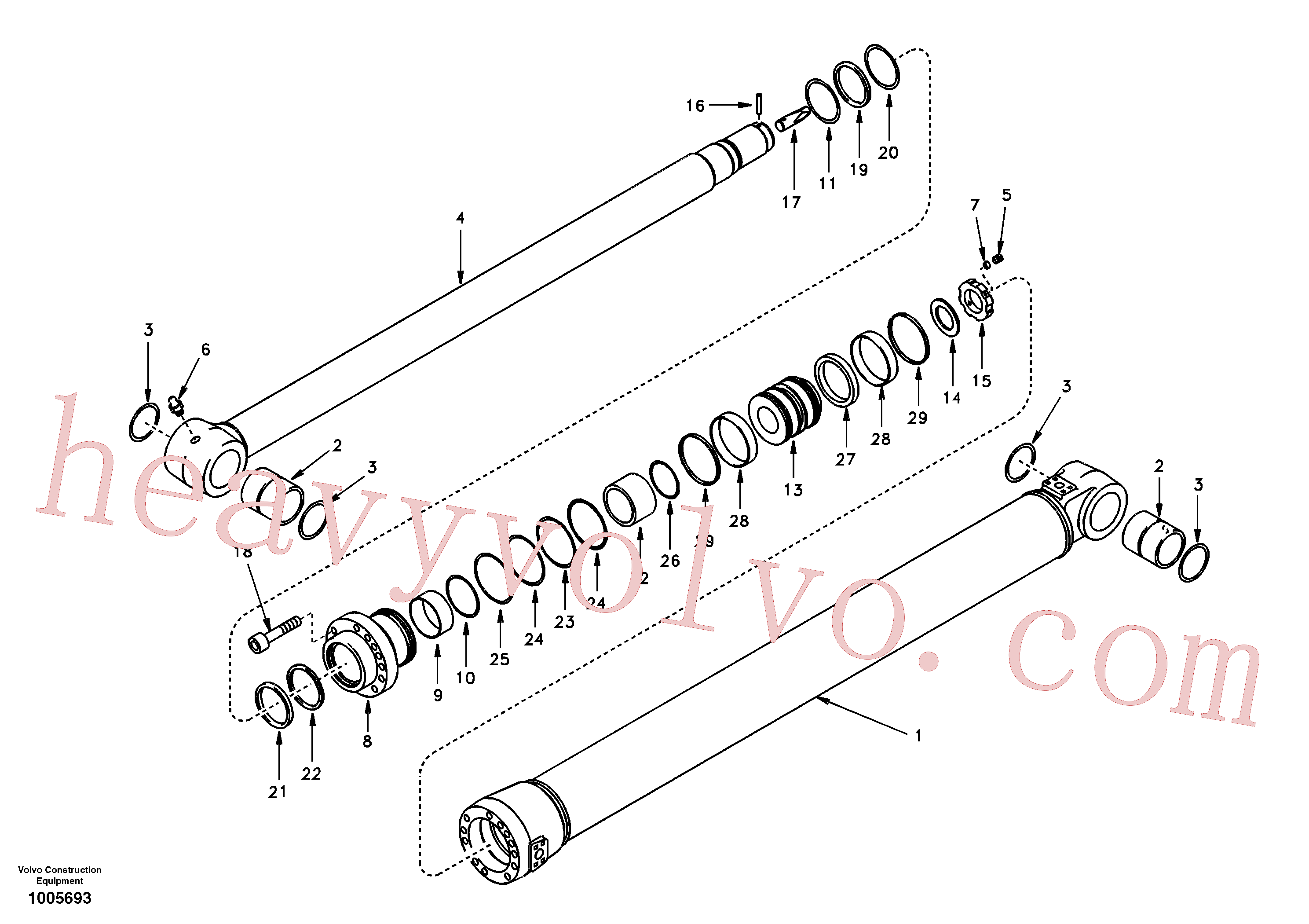 SA14503386 for Volvo Dipper arm cylinder(1005693 assembly)