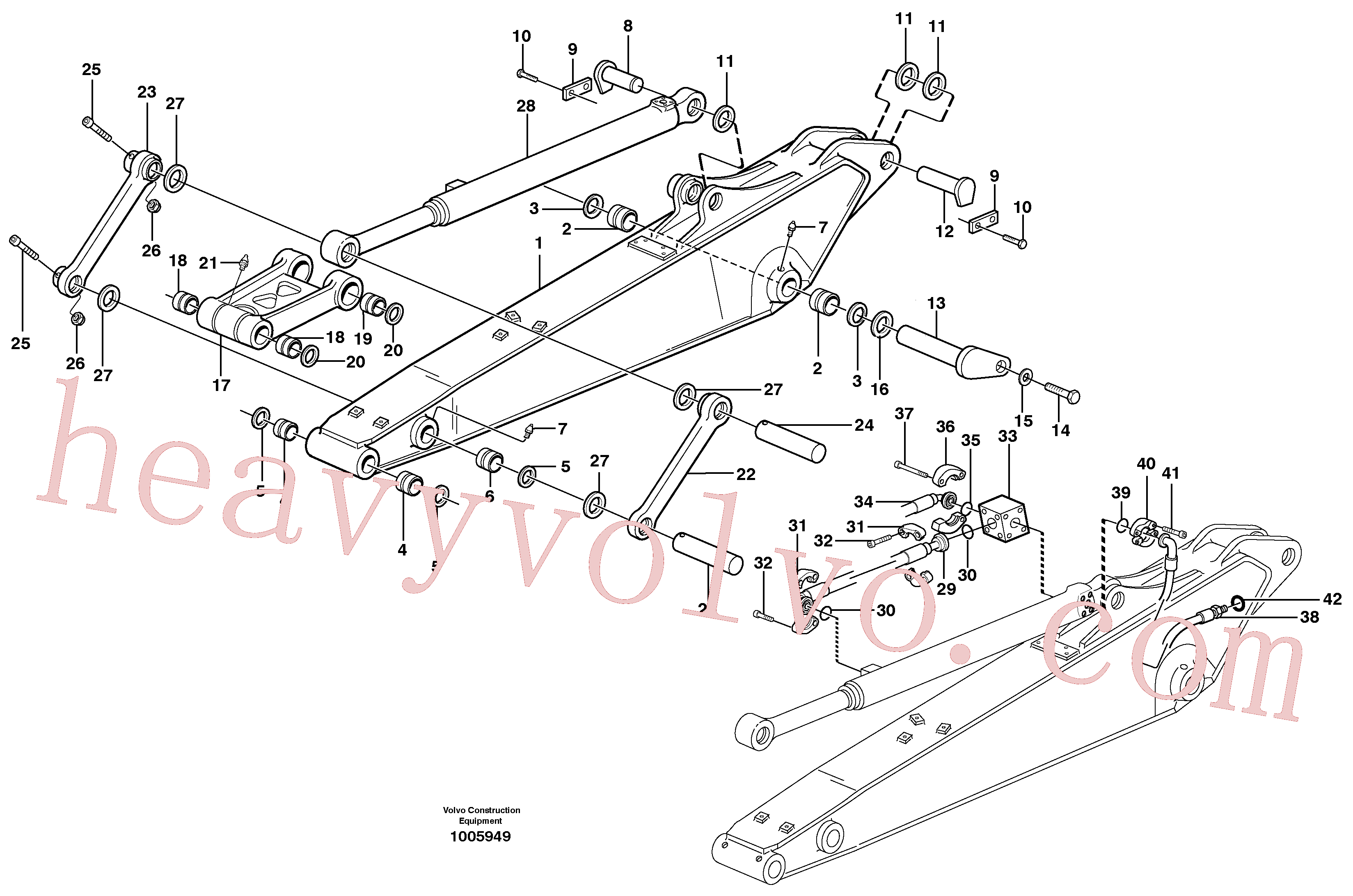 VOE13963110 for Volvo Dipper arm incl. connect.(1005949 assembly)