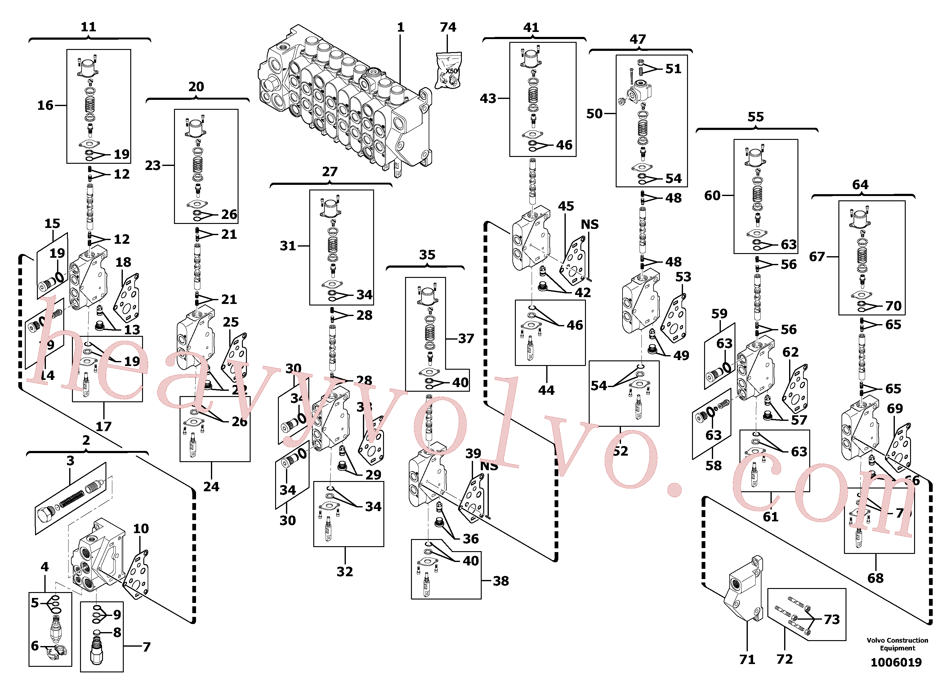 VOE11710917 for Volvo Control valve : 8 spools(1006019 assembly)