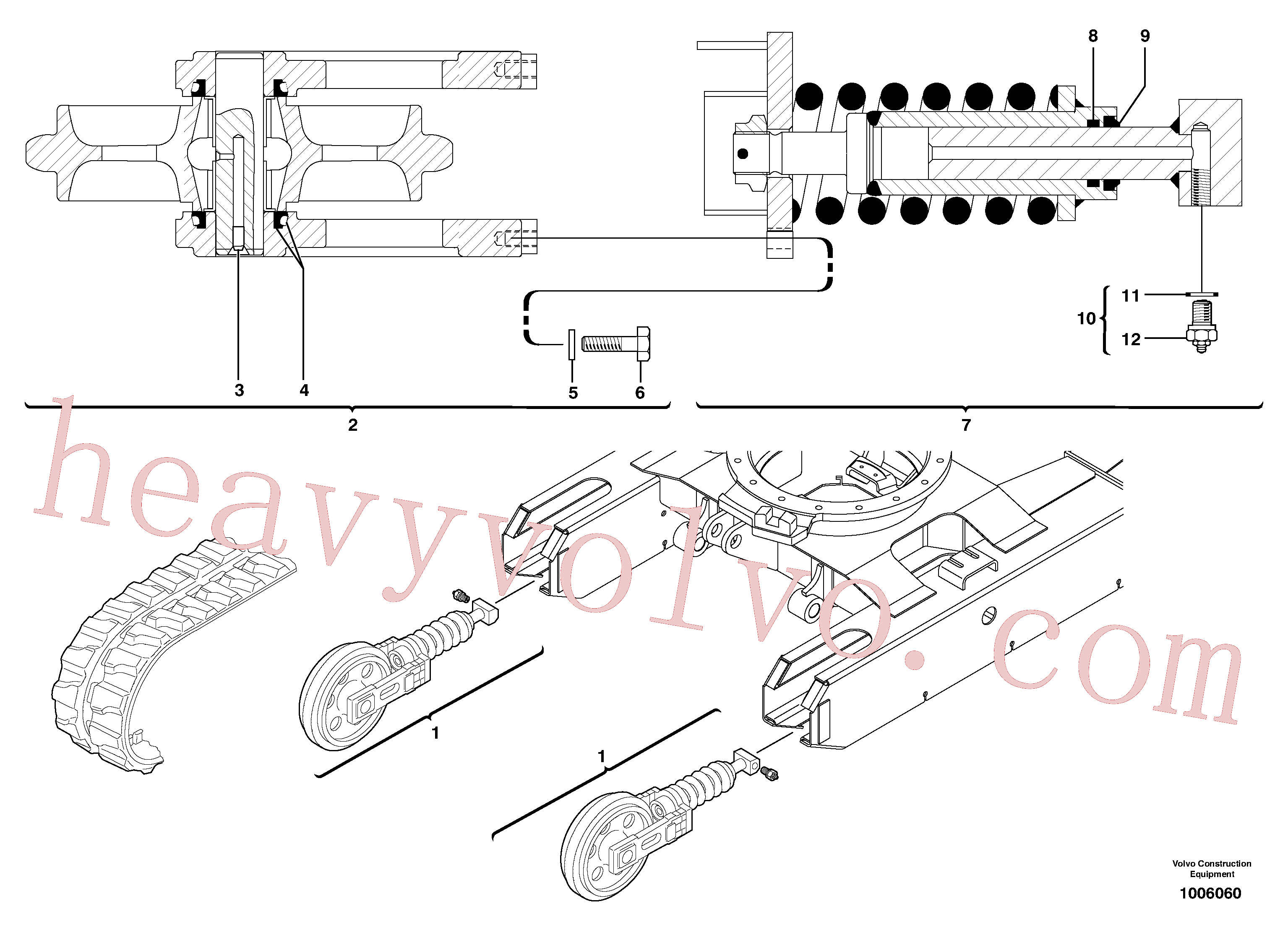 PJ4470017 for Volvo Track tensioning ( rubber tracks )(1006060 assembly)