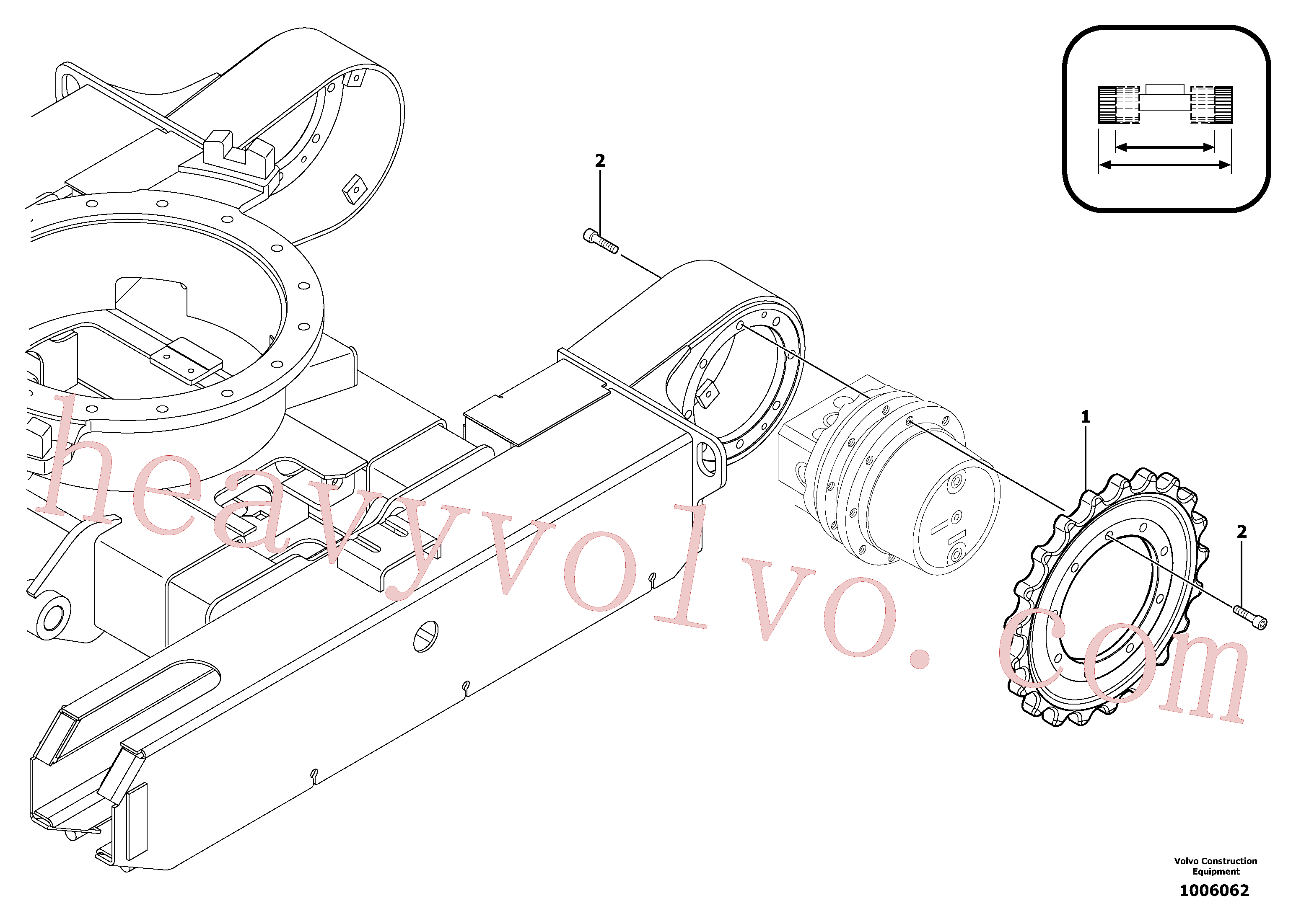 VOE11806465 for Volvo Travelling gear motor assy / sprocket(1006062 assembly)