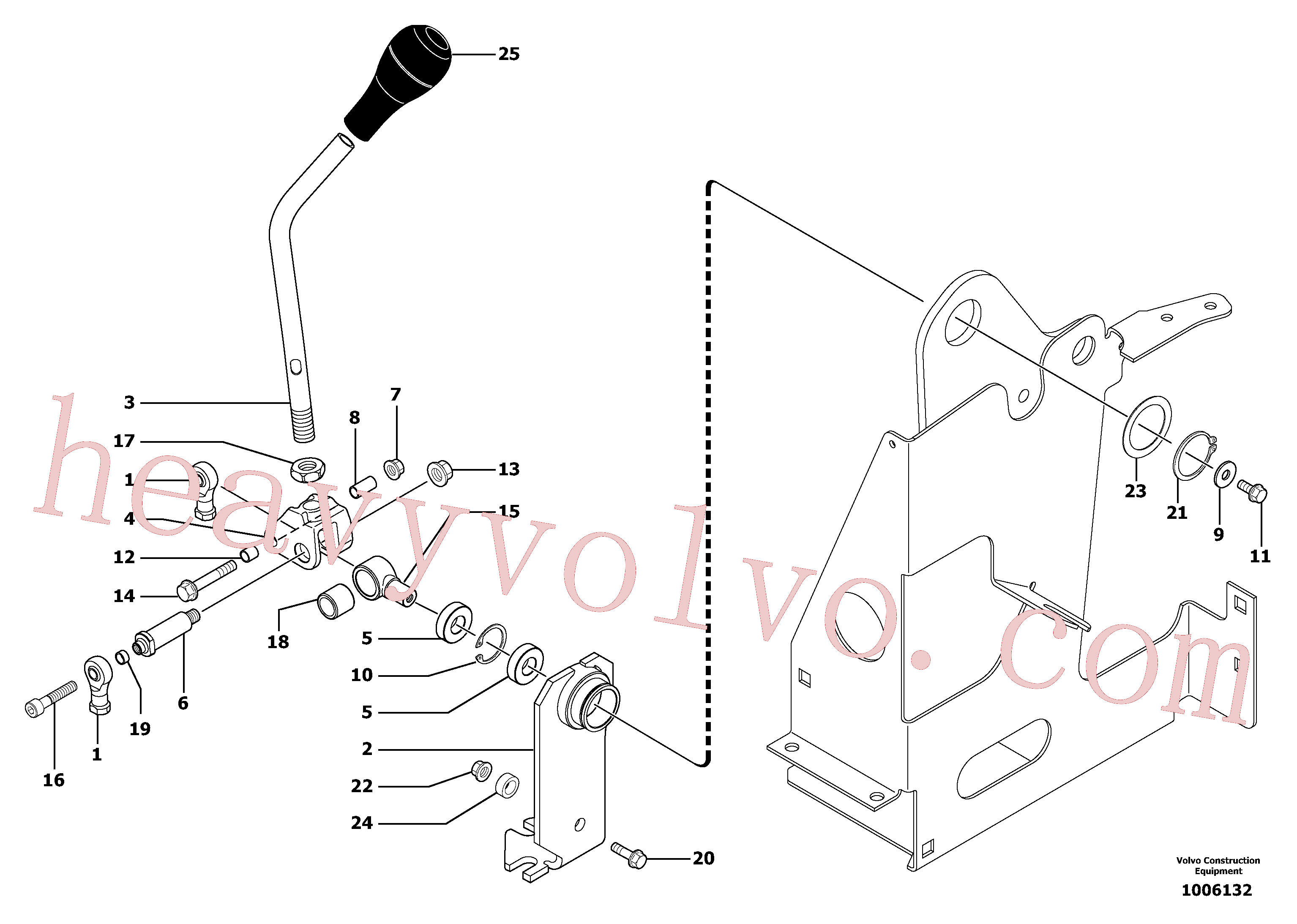 VOE11801818 for Volvo Control lever : boom / bucket ( right )(1006132 assembly)