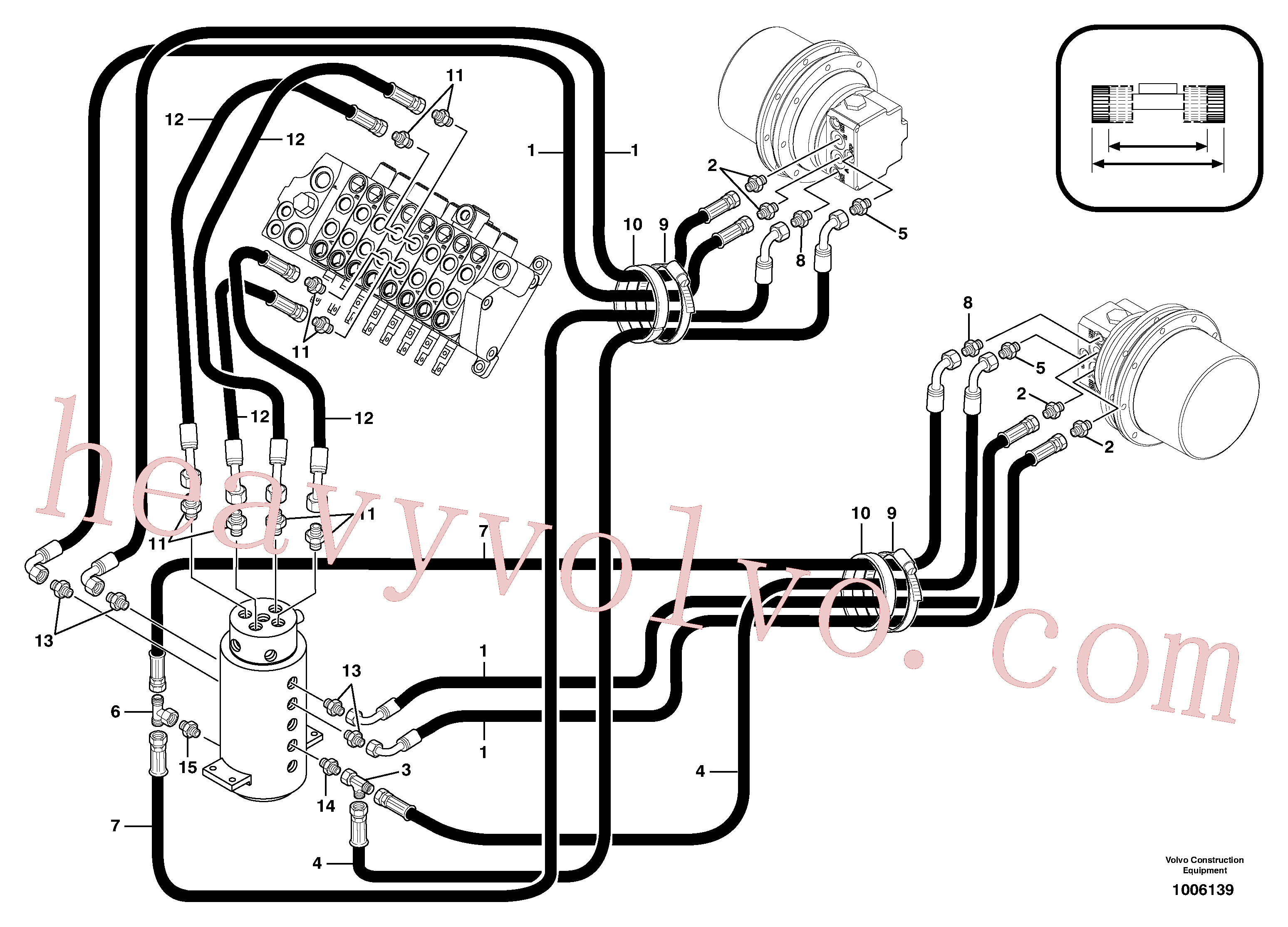 VOE11806313 for Volvo Hydr. circuit. ( travelling ) variable track(1006139 assembly)