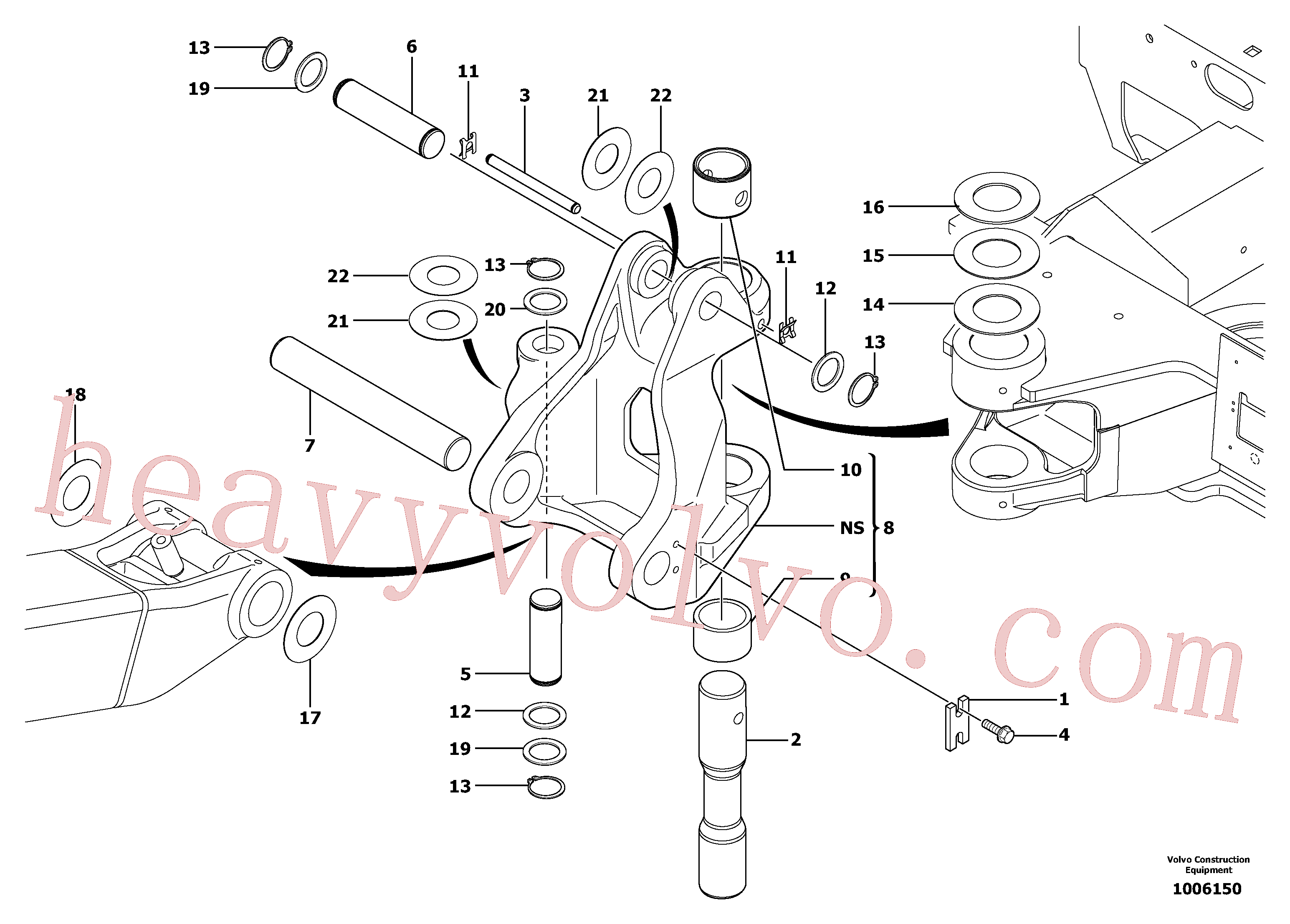 VOE11805783 for Volvo Pivot pin(1006150 assembly)