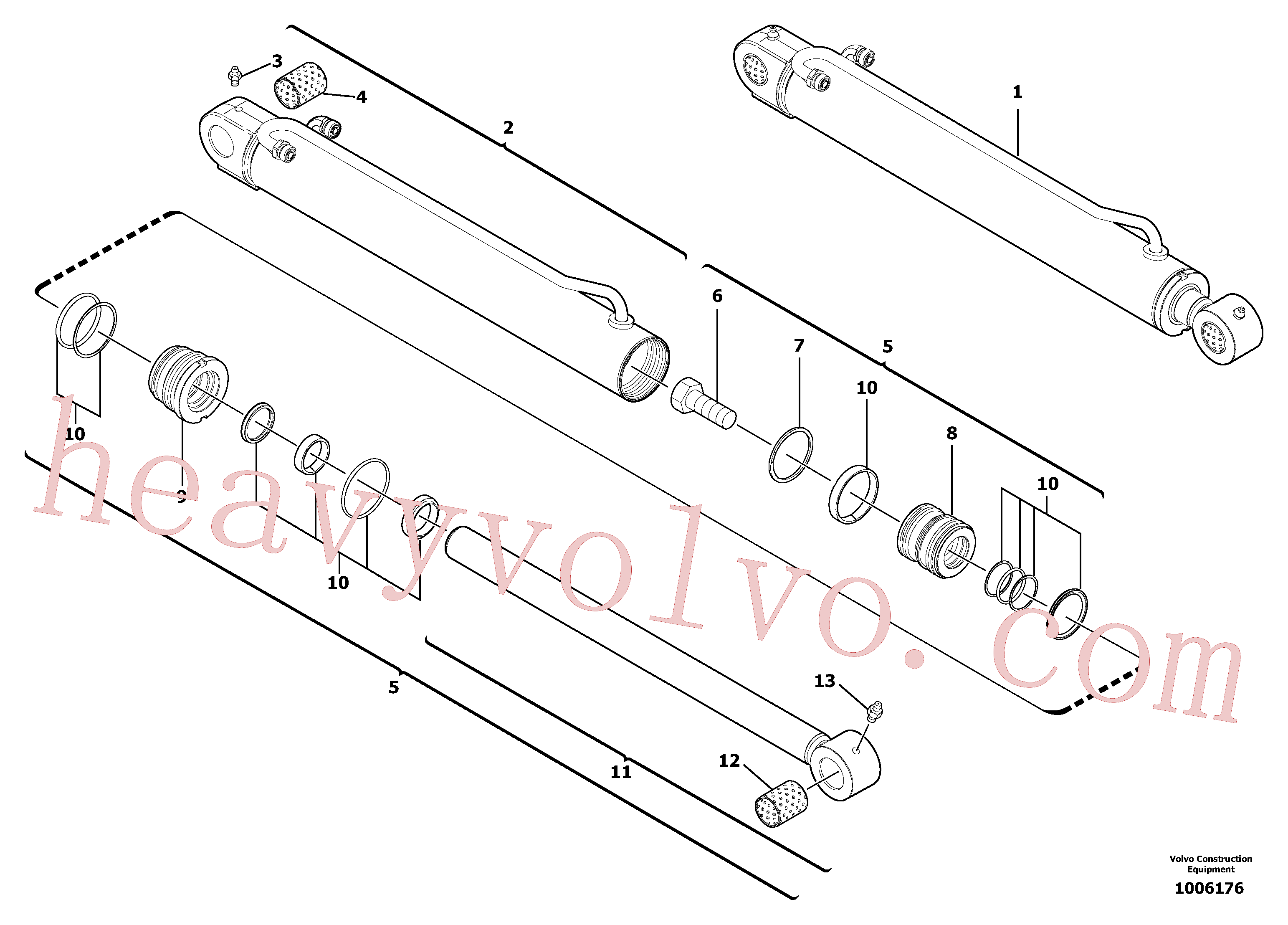 VOE11800767 for Volvo Boom cylinder(1006176 assembly)