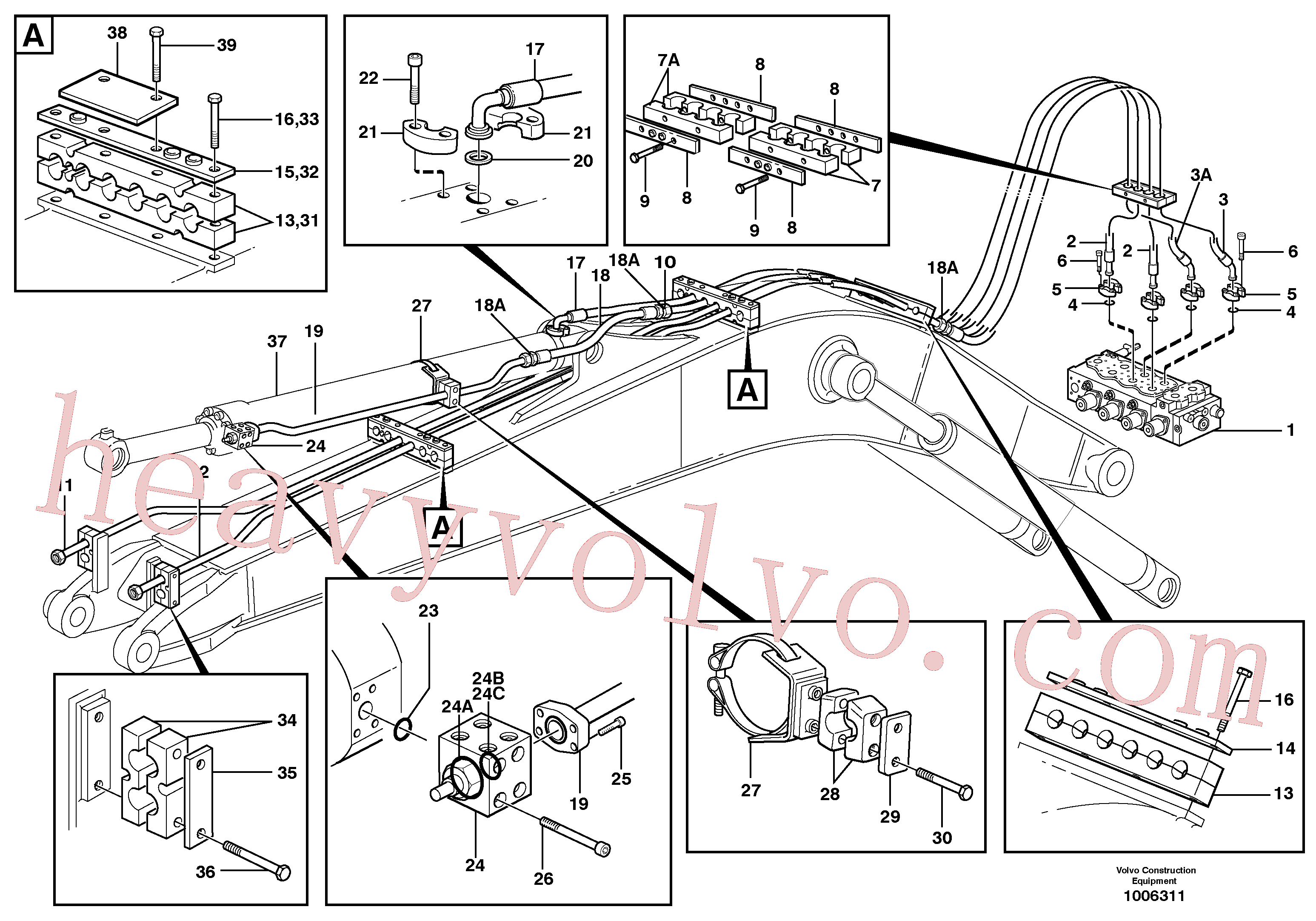 VOE14379244 for Volvo Hydraulic system, mono boom, Hydraulic system, Boom, 4,5m(1006311 assembly)