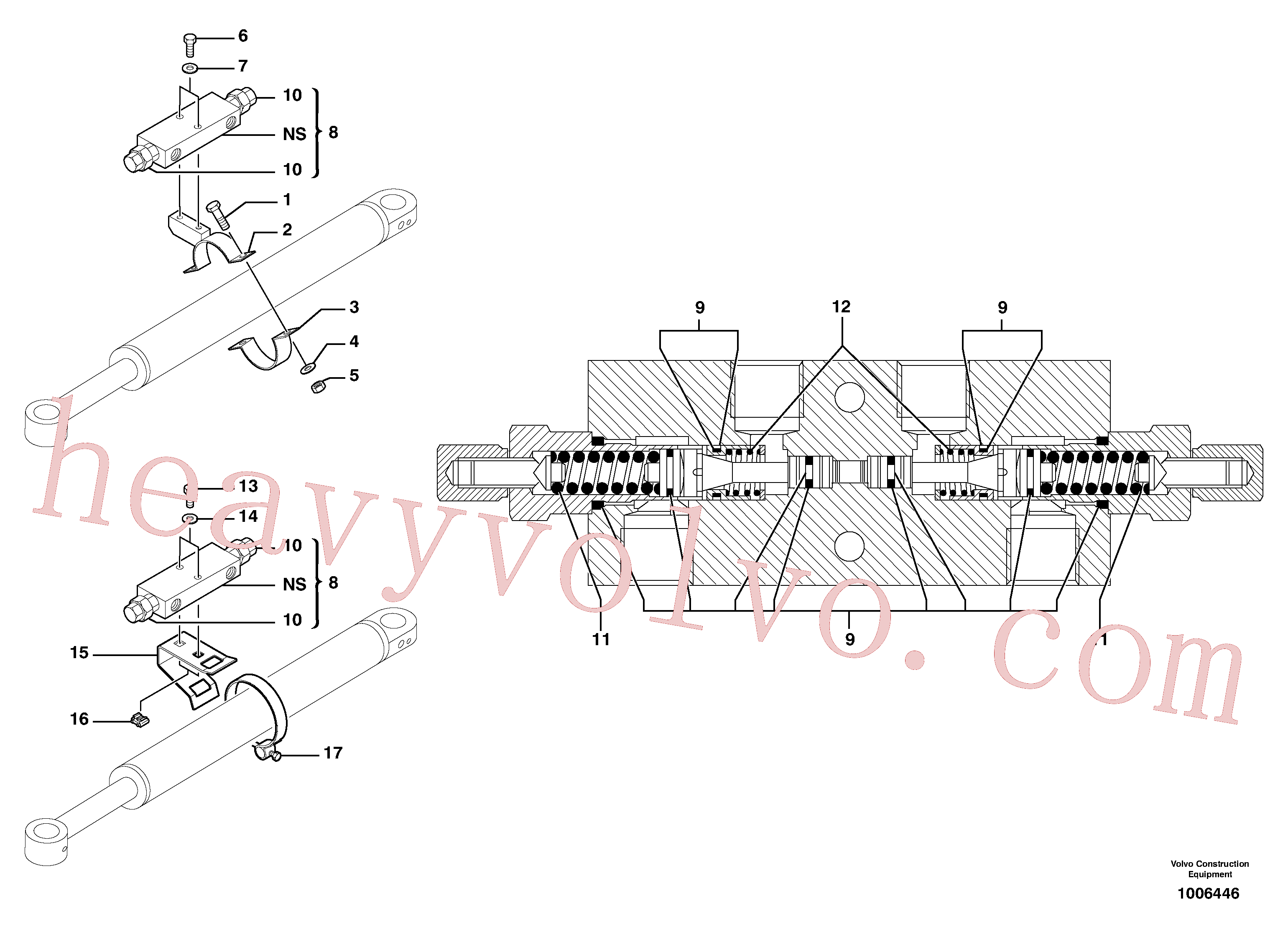 PJ7417419 for Volvo Balancing valve ( offset cylinder )(1006446 assembly)