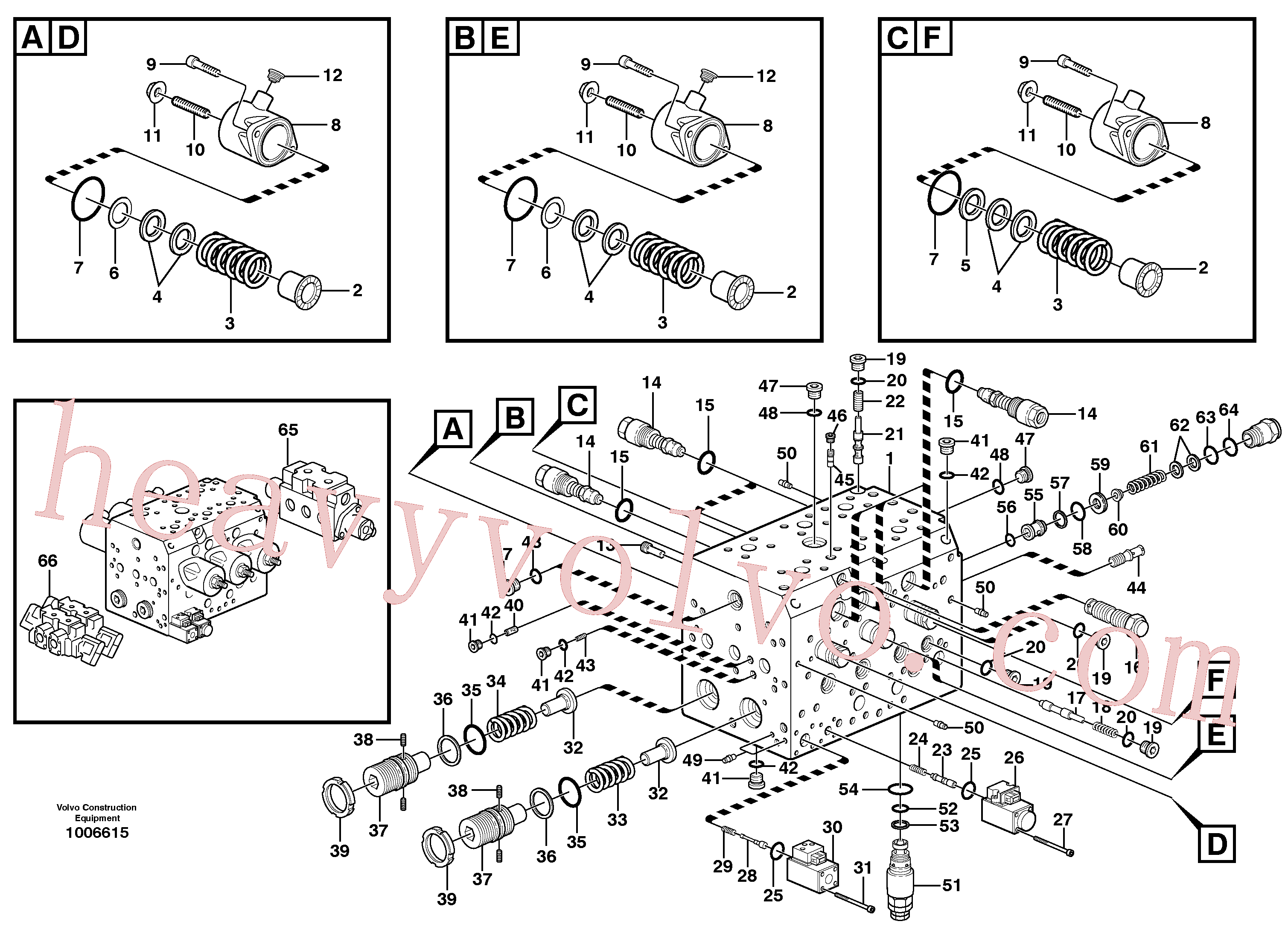 VOE14382229 for Volvo Main valve assembly, assembly block(1006615 assembly)