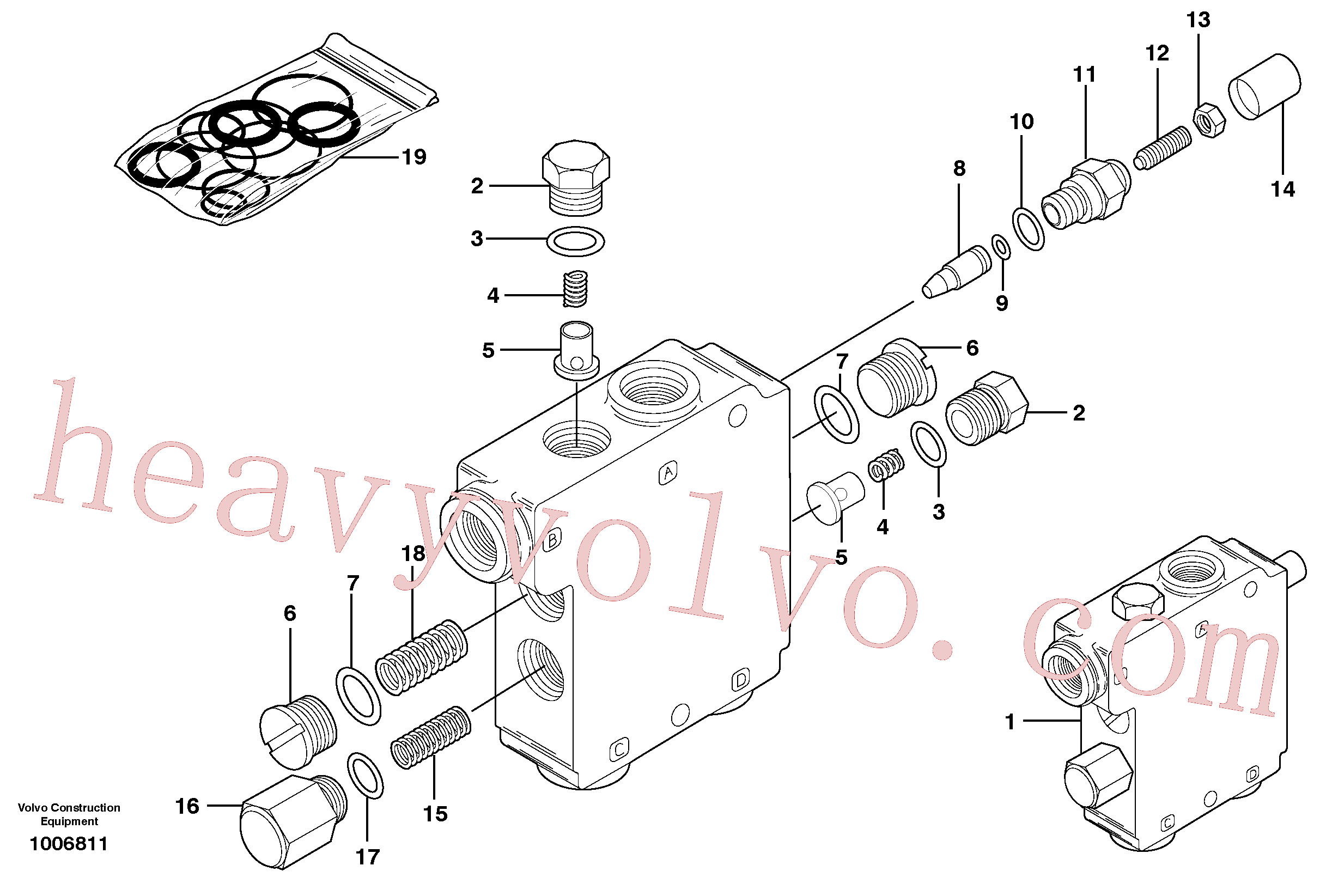 VOE11710632 for Volvo Self level valve (optional) (eaton valve part number 39055-day), Level self compensating valve(1006811 assembly)