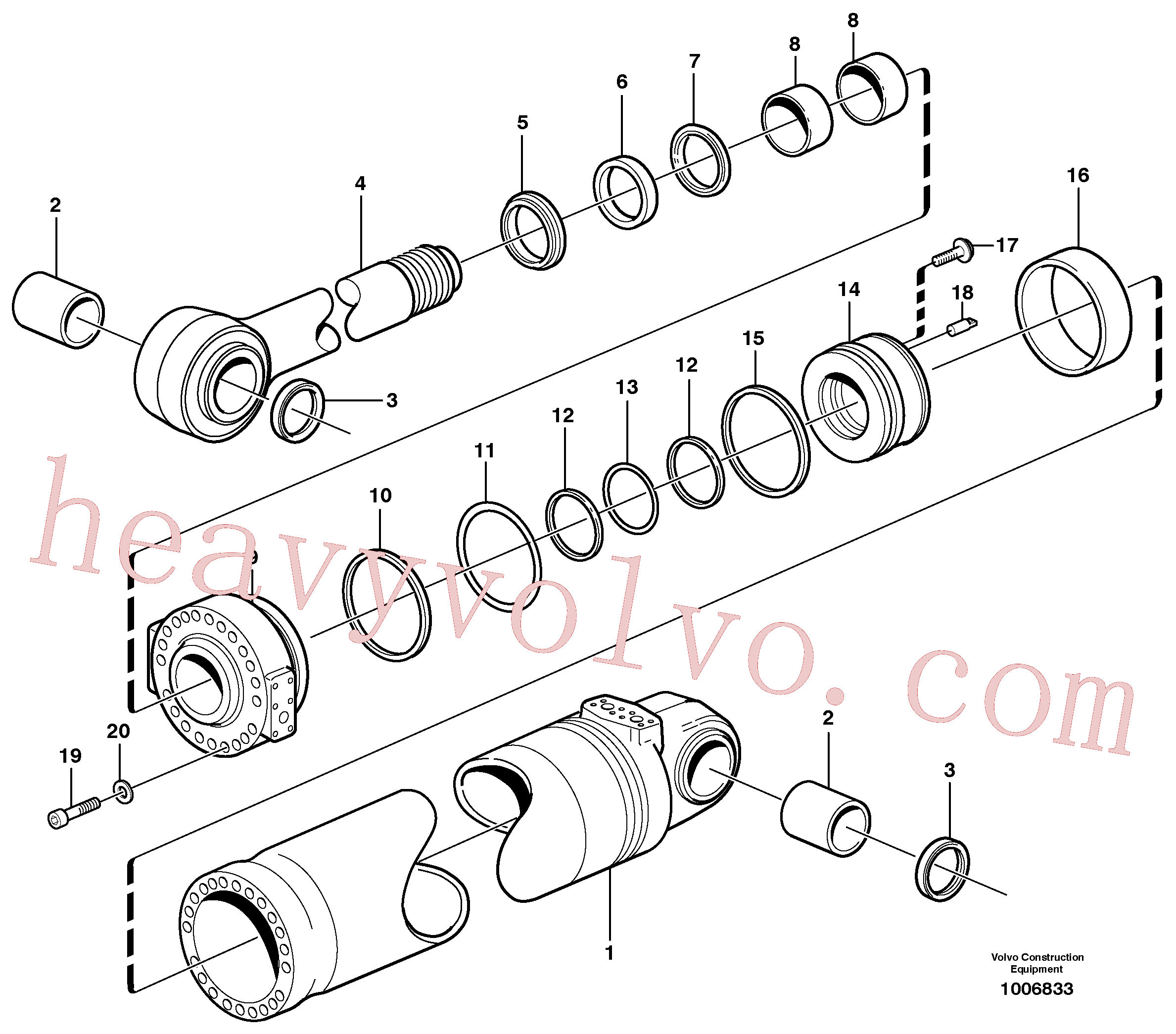 VOE11005105 for Volvo Hydraulic cylinder, tilting(1006833 assembly)