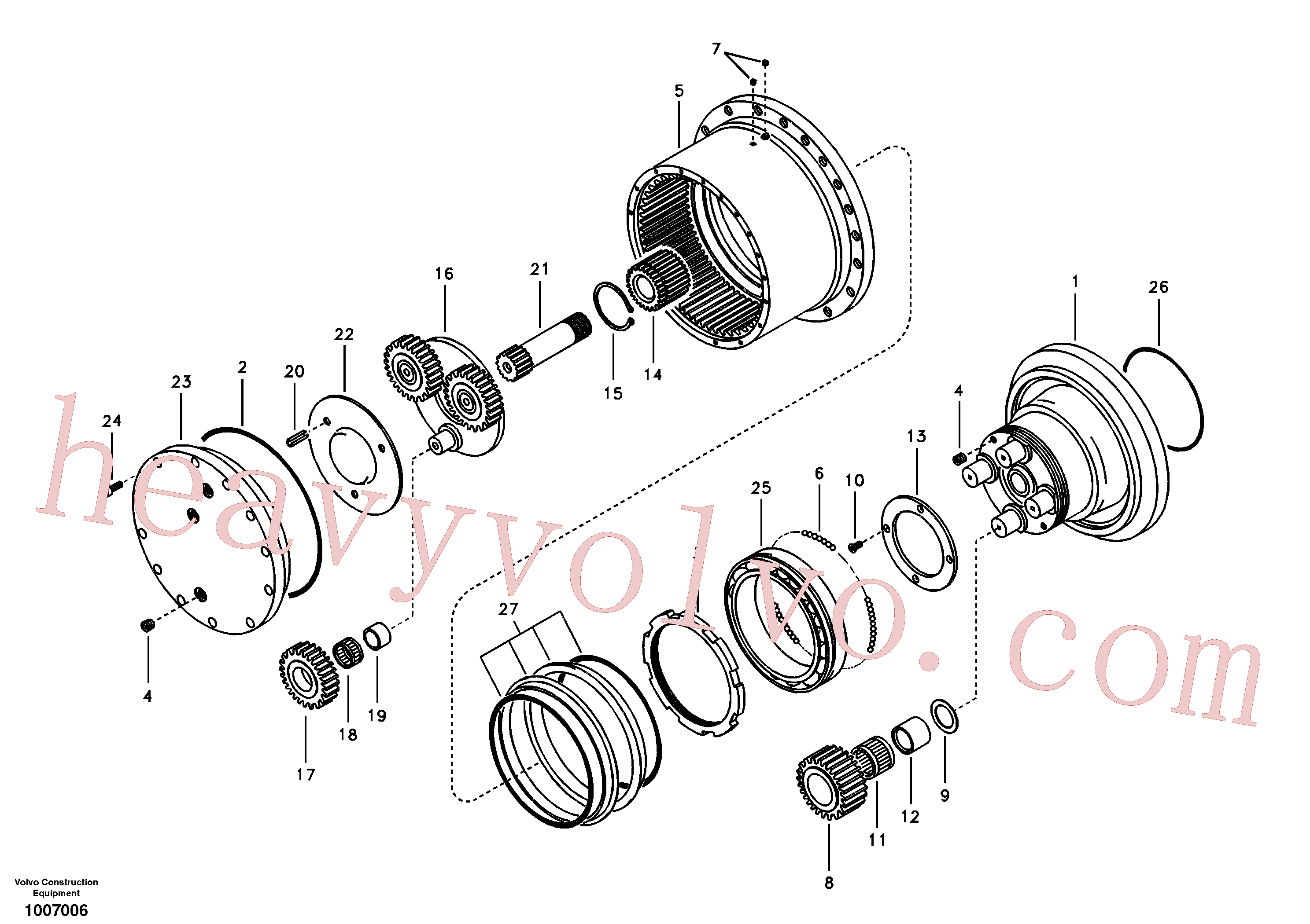 VOE14505069 for Volvo Travel gearbox(1007006 assembly)