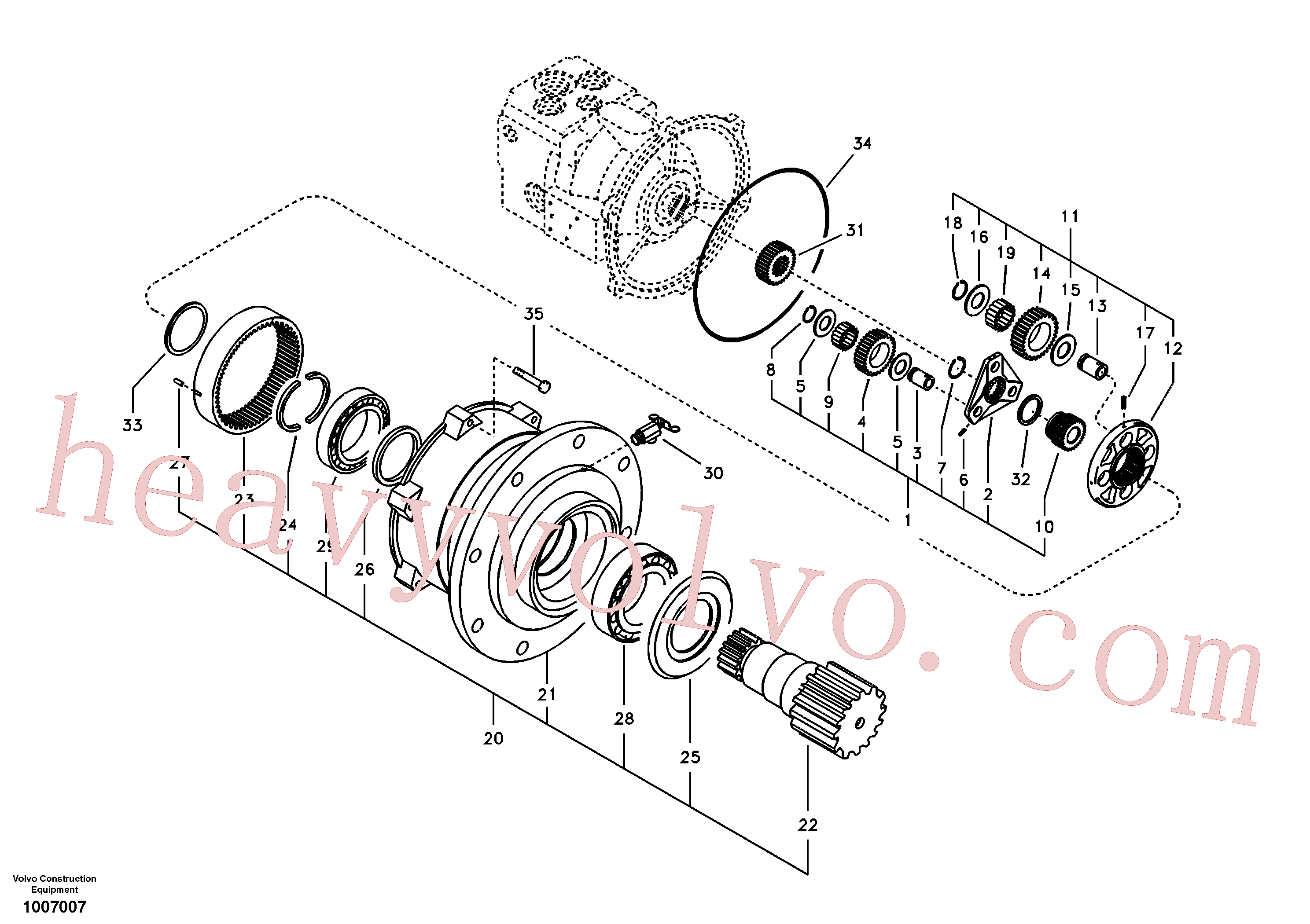 SA8230-32040 for Volvo Swing gearbox(1007007 assembly)