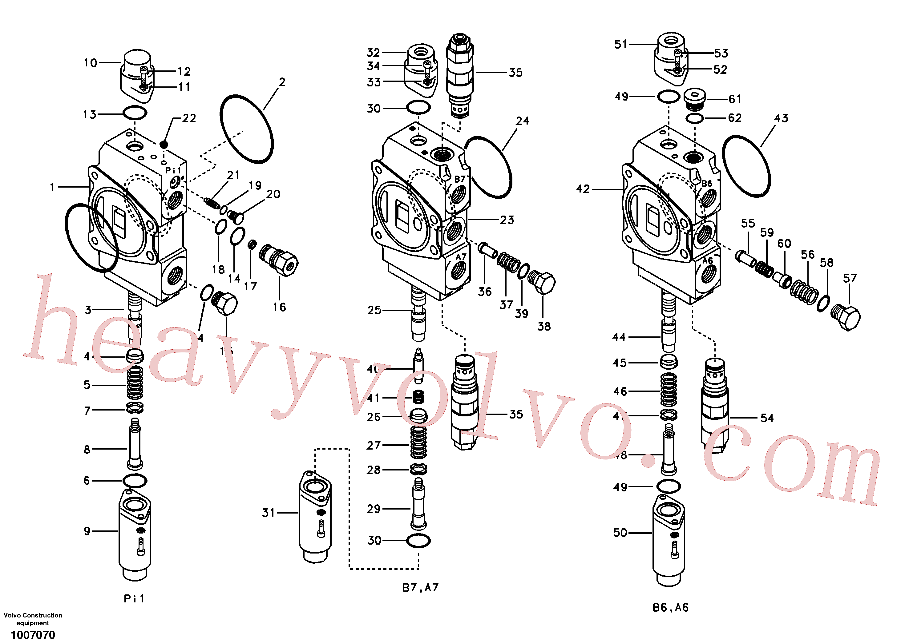 SA7253-03041 for Volvo Main control valve, travel straight forward and dipper arm 1 and boom 2.(1007070 assembly)