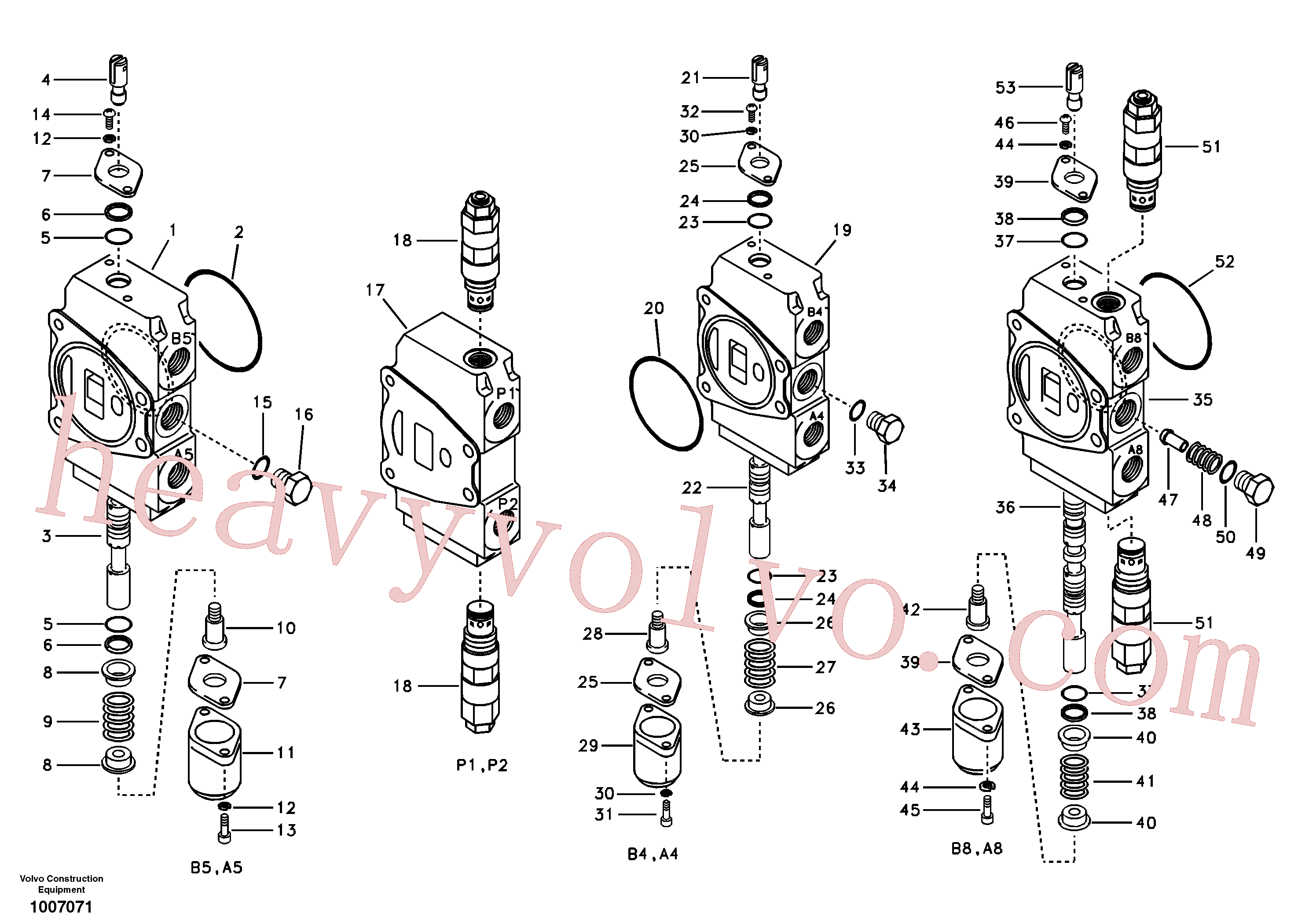 SA7251-20662 for Volvo Main control valve, travel Lh and mid inlet and travel Rh(1007071 assembly)