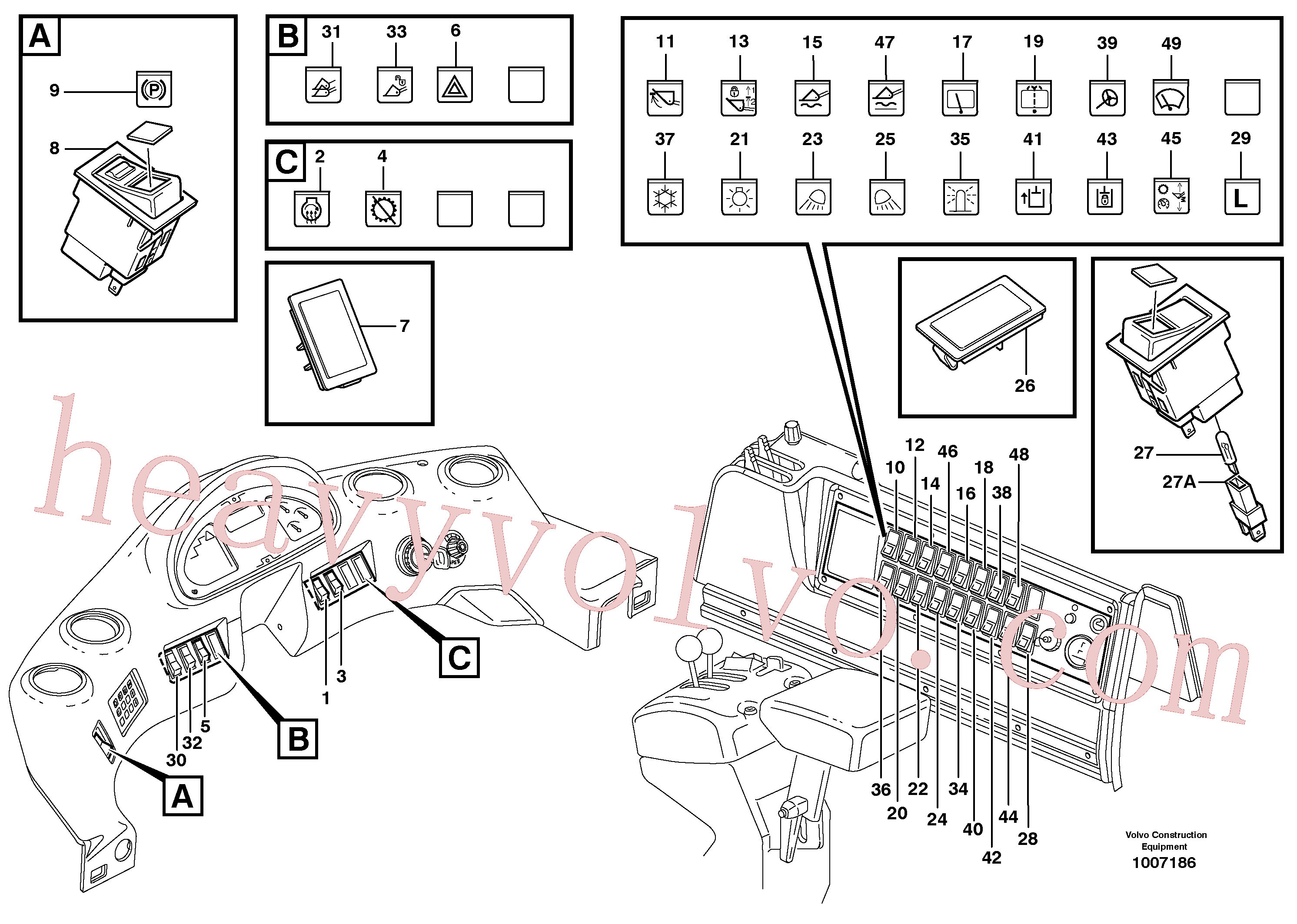 VOE4803473 for Volvo Switch(1007186 assembly)