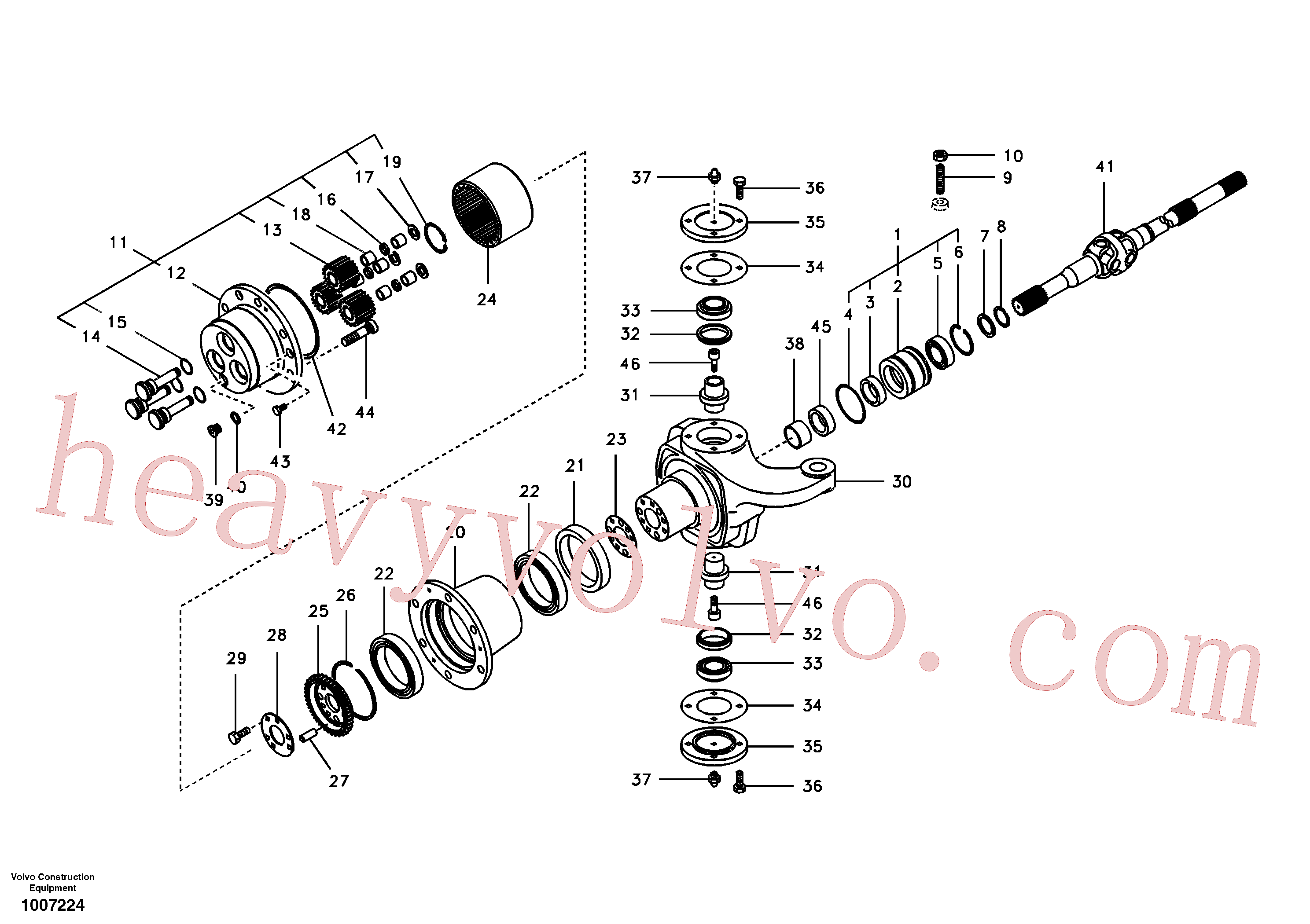 SA9511-12015 for Volvo Hub reduction, front axle(1007224 assembly)