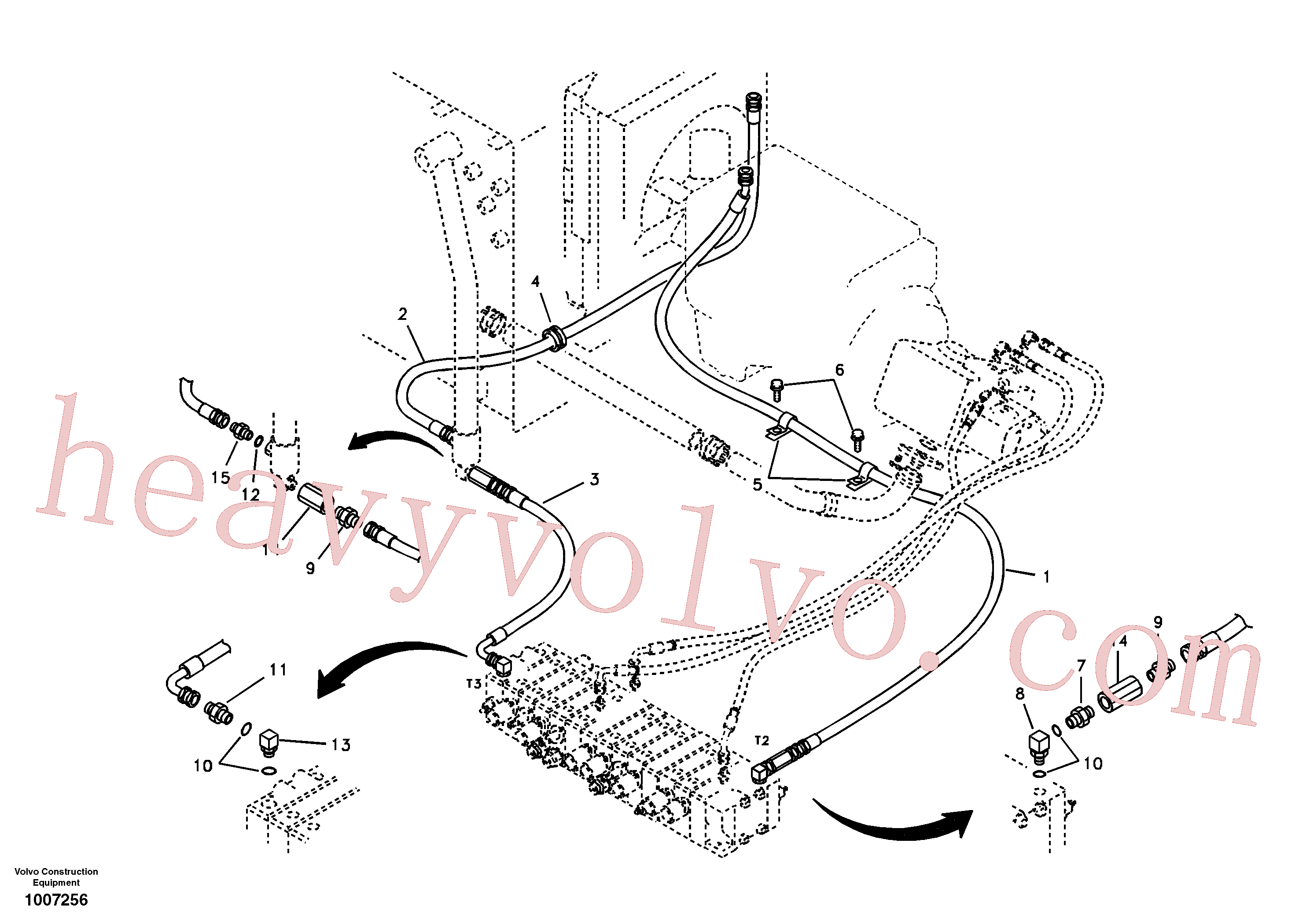 SA9412-11250 for Volvo Hydraulic system, hydraulic tank to hydraulic oil cooler(1007256 assembly)