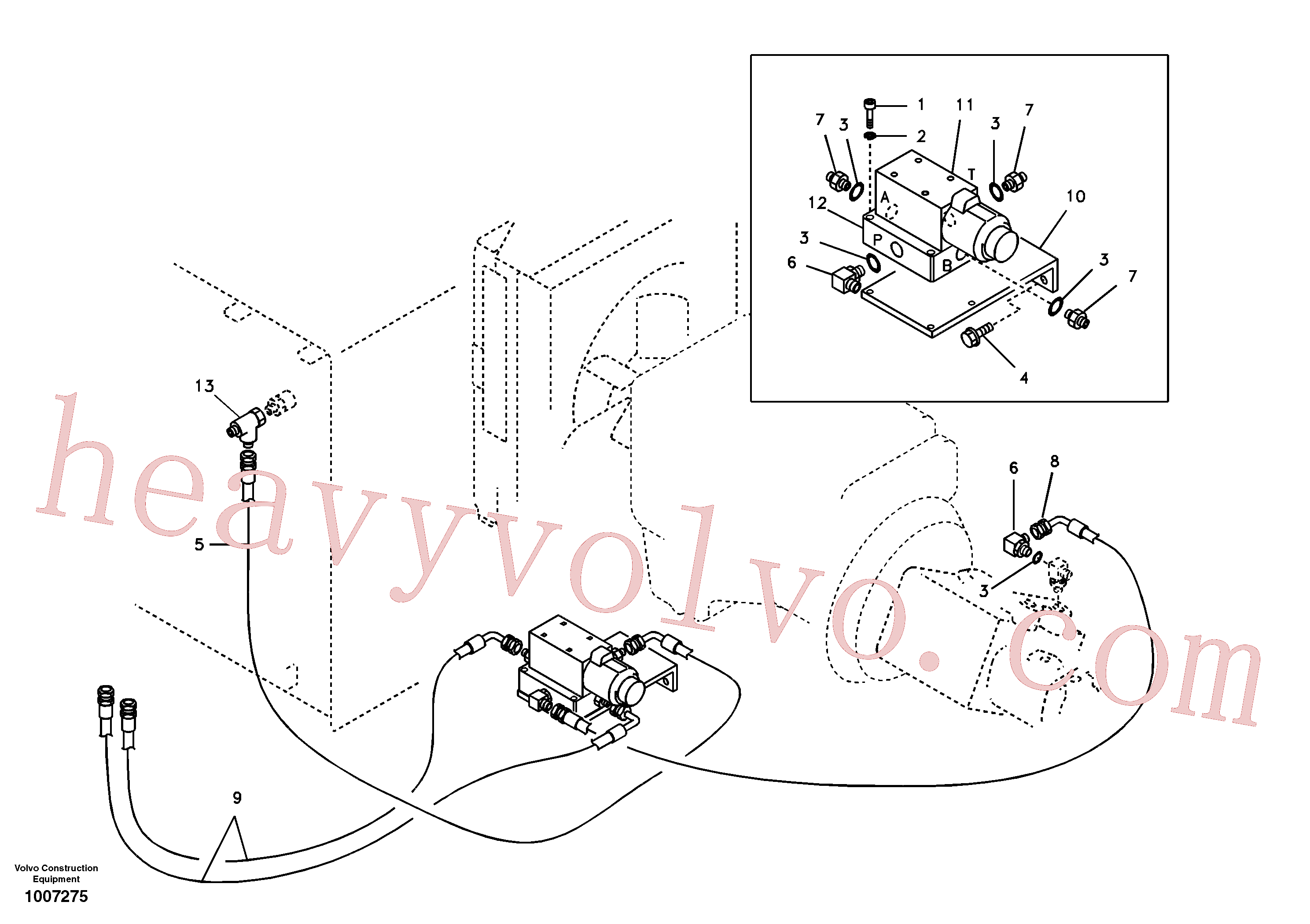 SA9451-02735 for Volvo Working hydraulic, quick fit on upper frame(1007275 assembly)